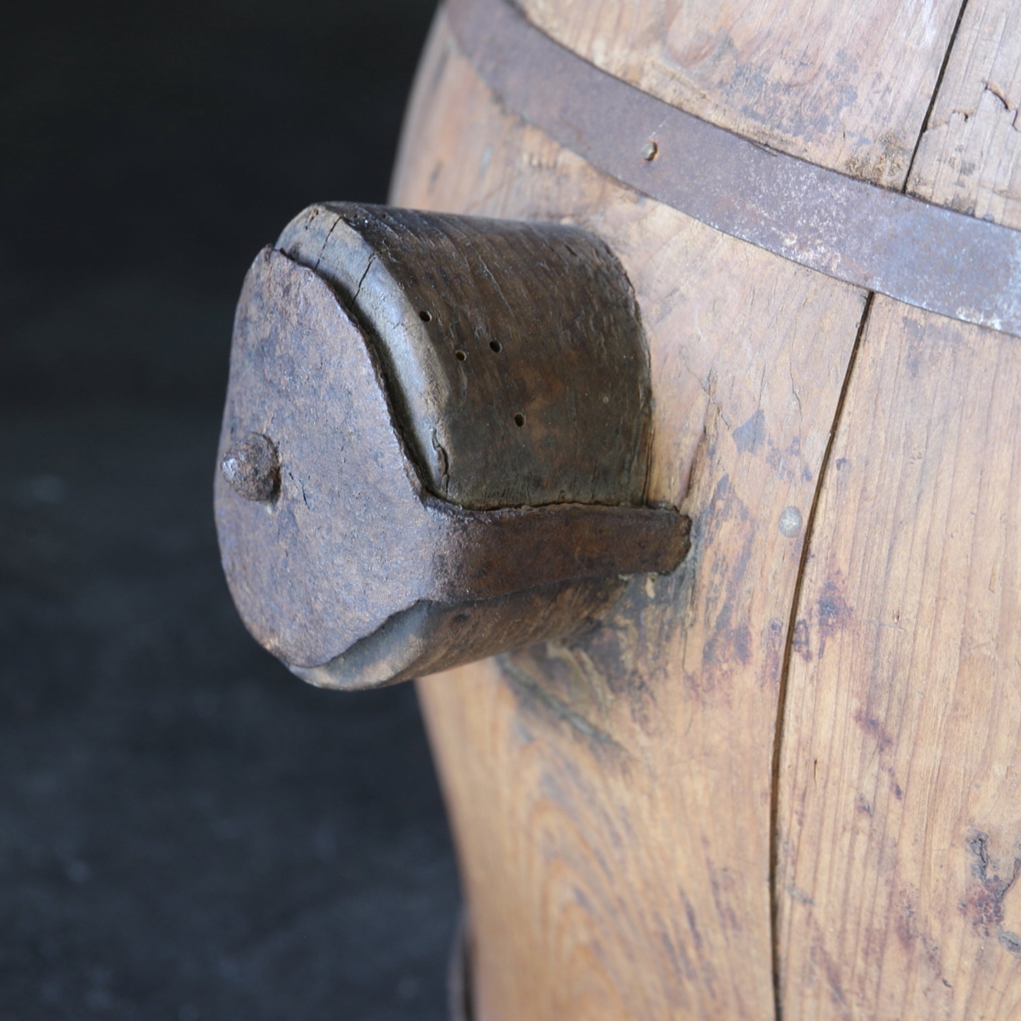 Korean Antique Grain Bucket with Handle Joseon Dynasty/1392-1897CE