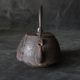 Tetsubin Iron kettle with Pure silver Lid Handle.