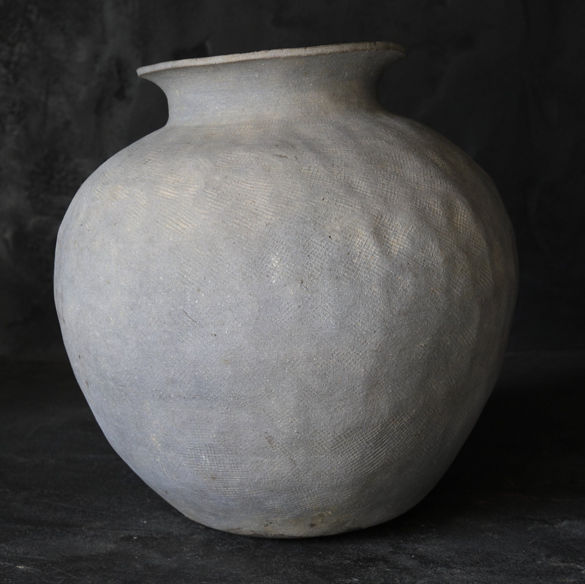 Sue ware Large vase with printed patterns from Kameyama old kiln Kamakura/1185-1333CE