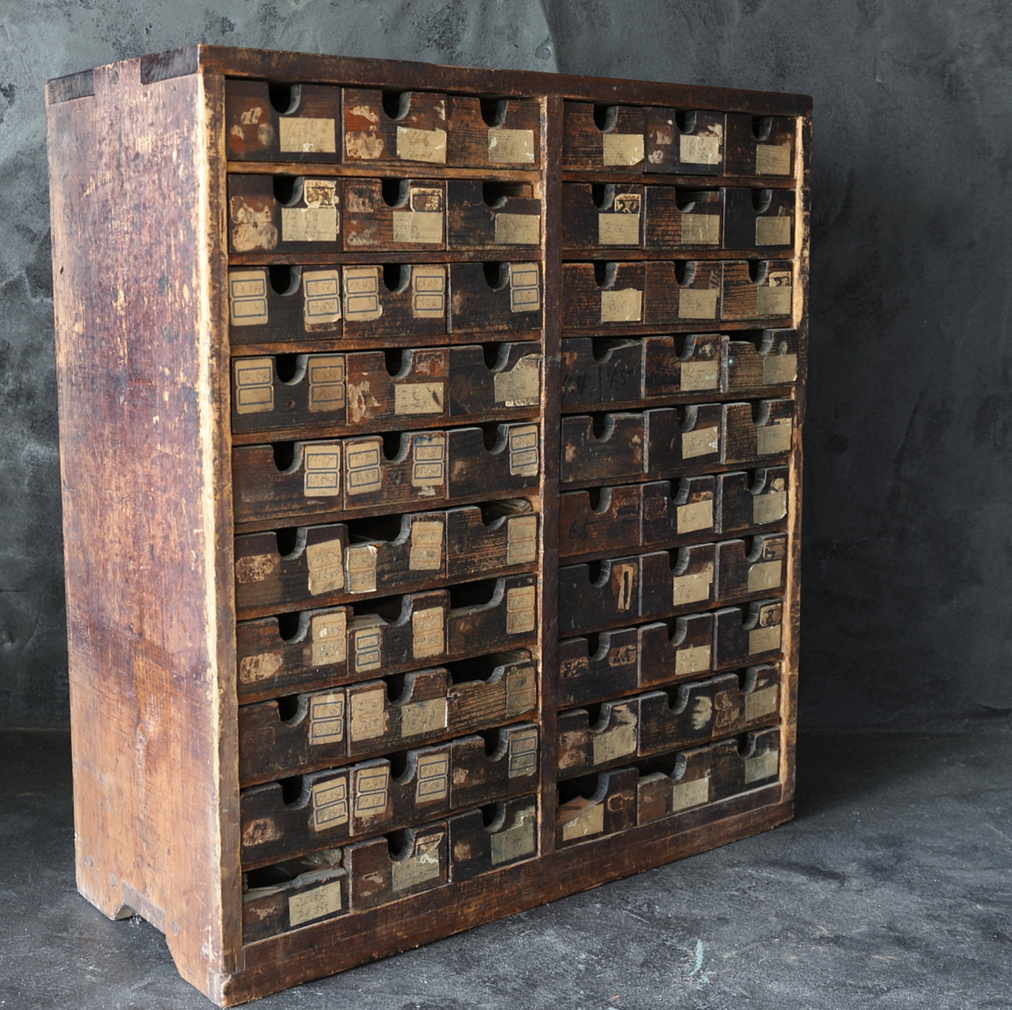 Antique chest of drawers in a letterpress printing workshop Taisho/1912-1926CE