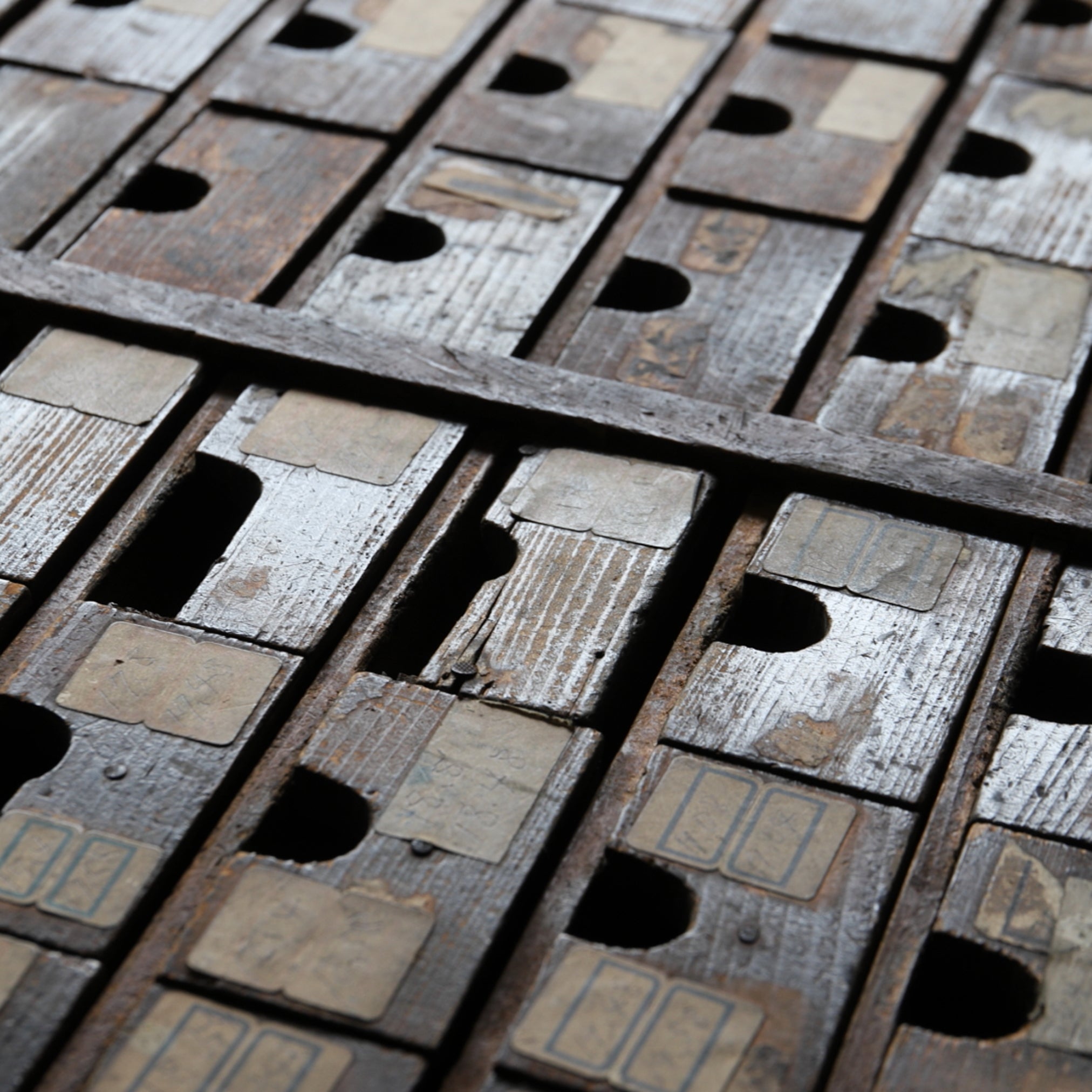 Antique chest of drawers in a letterpress printing workshop Taisho/1912-1926CE