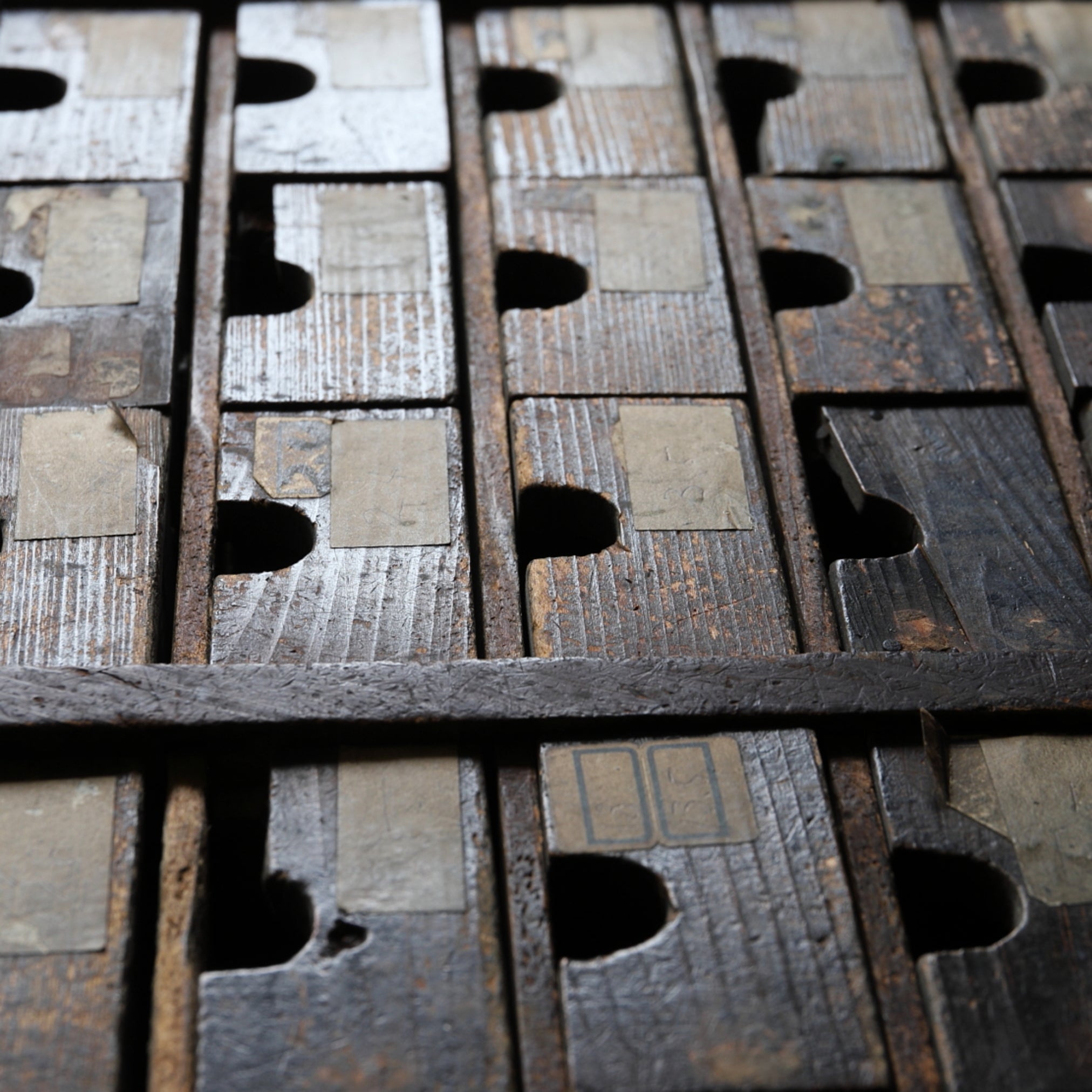 Antique chest of drawers in a letterpress printing workshop Taisho/1912-1926CE