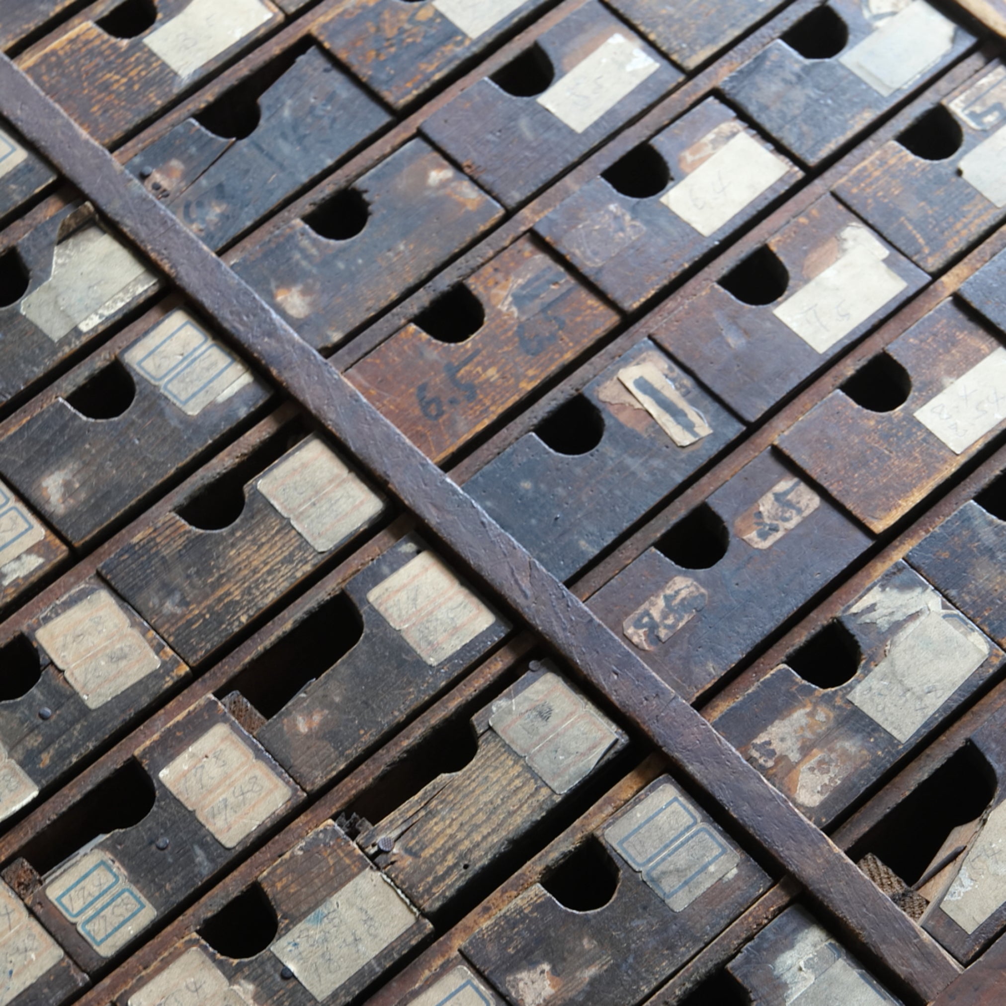 Antique chest of drawers in a letterpress printing workshop Taisho/1912-1926CE