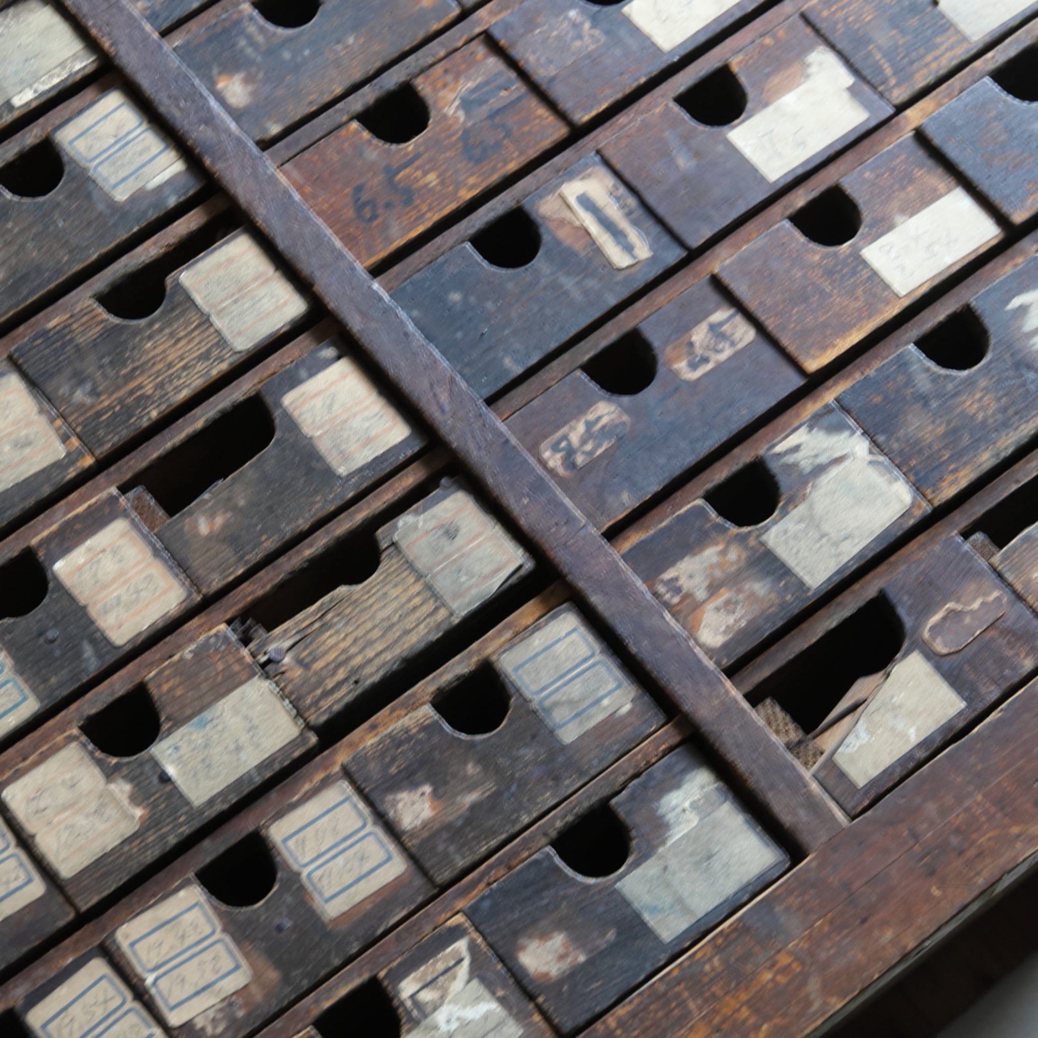 Antique chest of drawers in a letterpress printing workshop Taisho/1912-1926CE