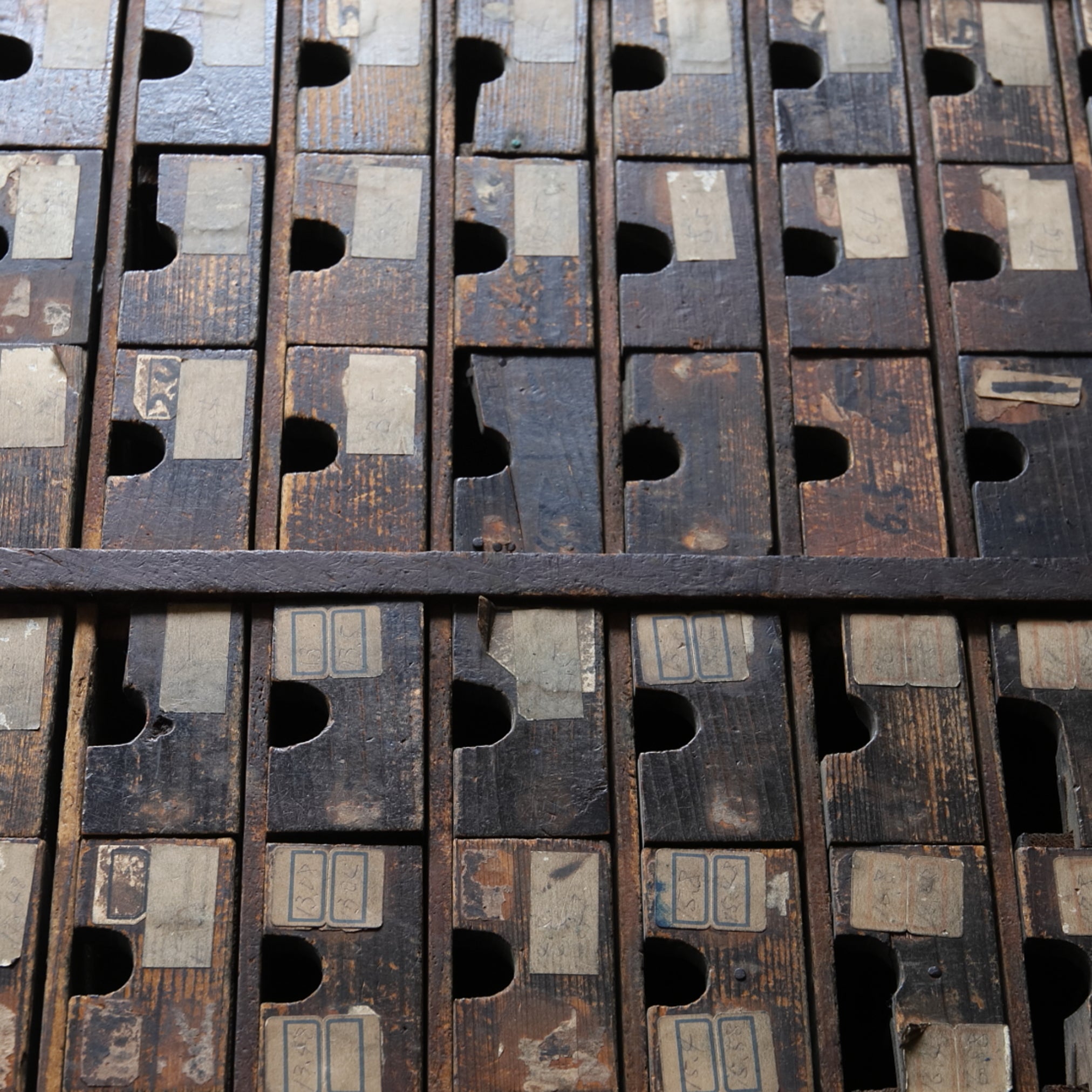 Antique chest of drawers in a letterpress printing workshop Taisho/1912-1926CE