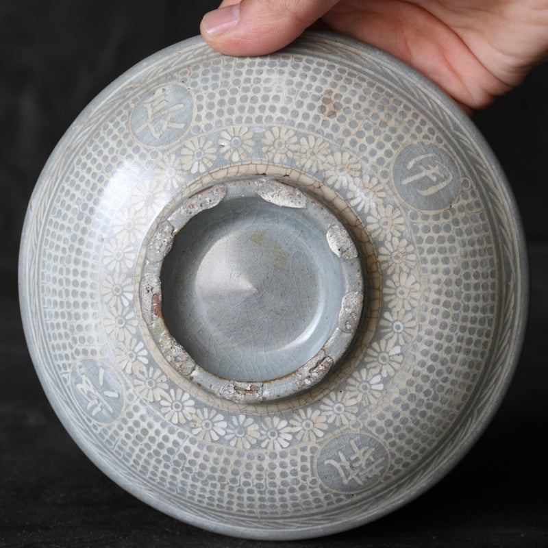 Korean Antique Powder Cheongsa Ware Official Kiln Mishima Plate Joseon Dynasty/1392-1897CE