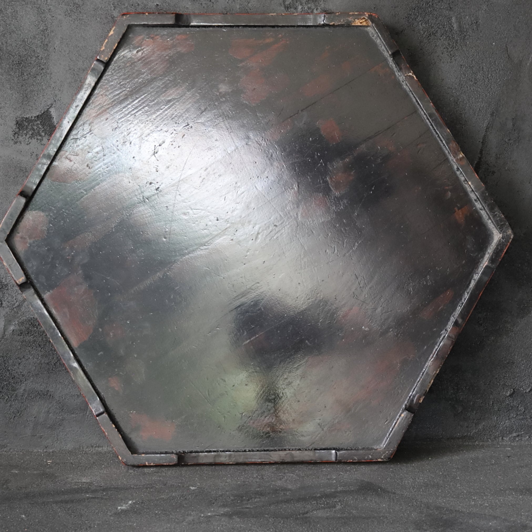 Hexagonal sencha lacquered tray Edo/1603-1867CE