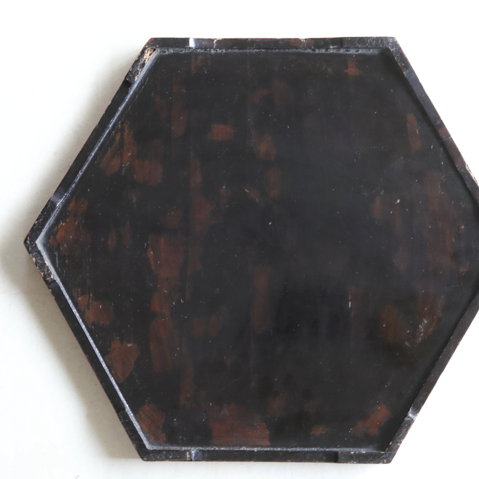 Hexagonal sencha lacquered tray Edo/1603-1867CE