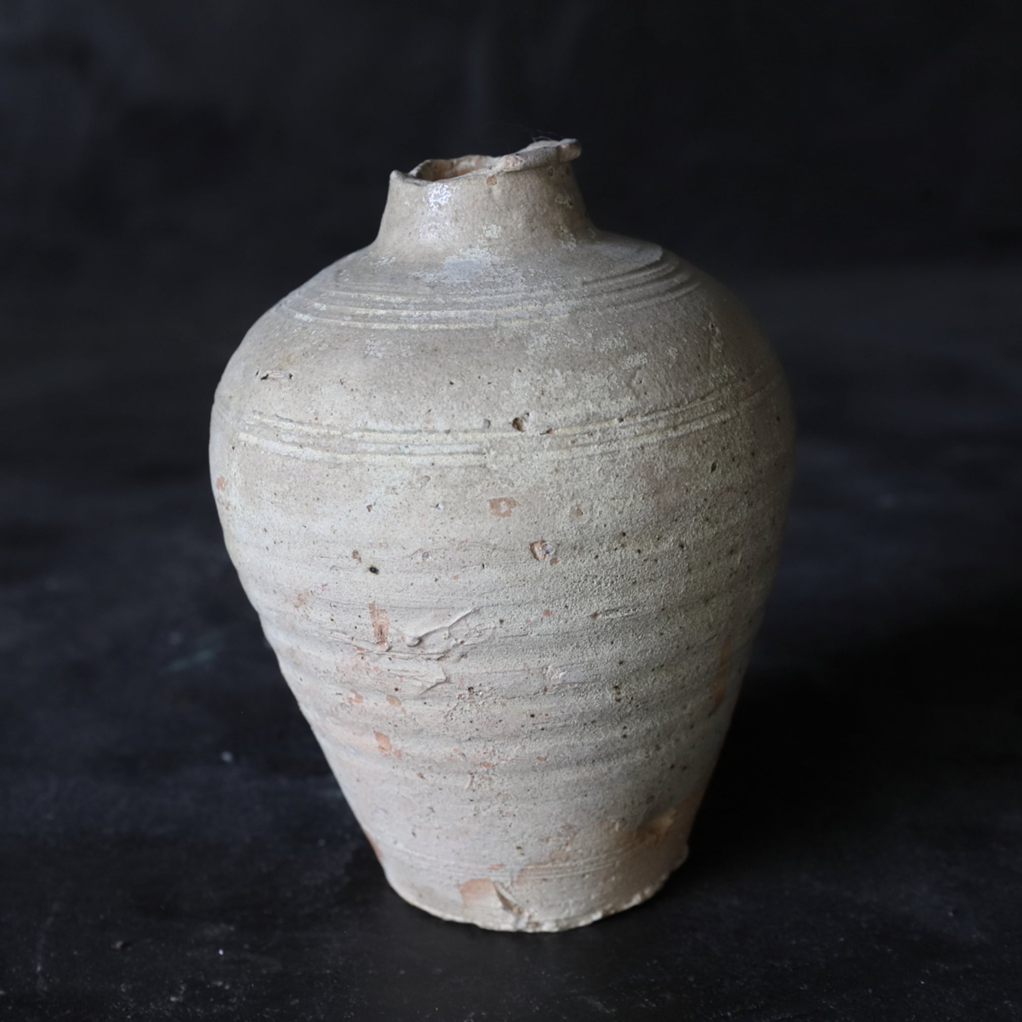 Chinese antique ash glaze bottle