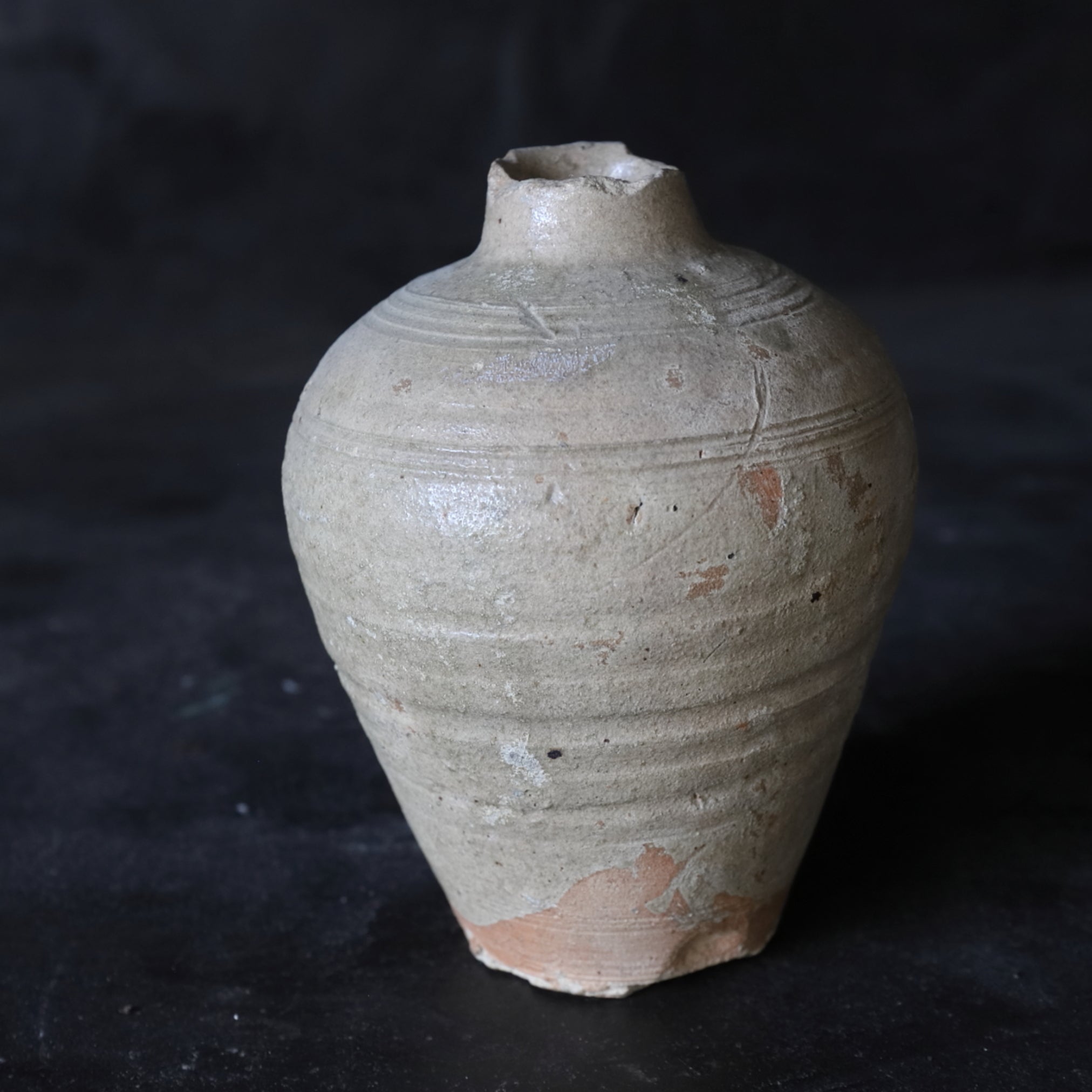 Chinese antique ash glaze bottle