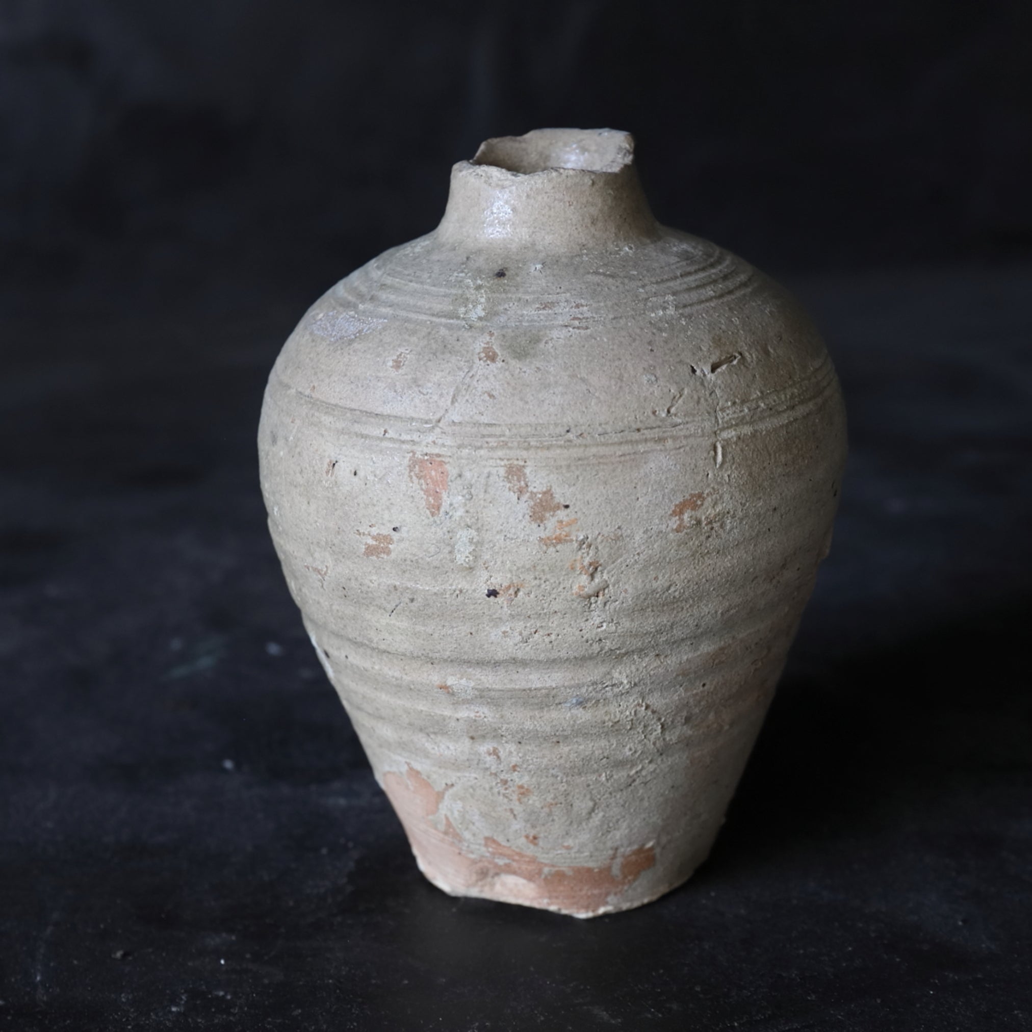 Chinese antique ash glaze bottle