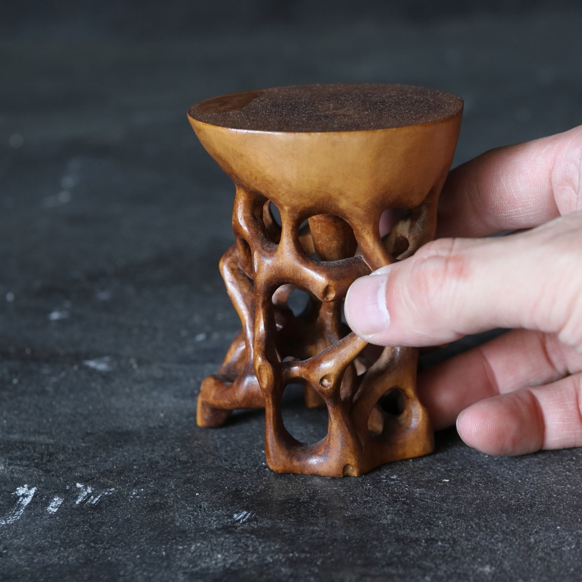 Incense burner stand with Antique Chinese wood