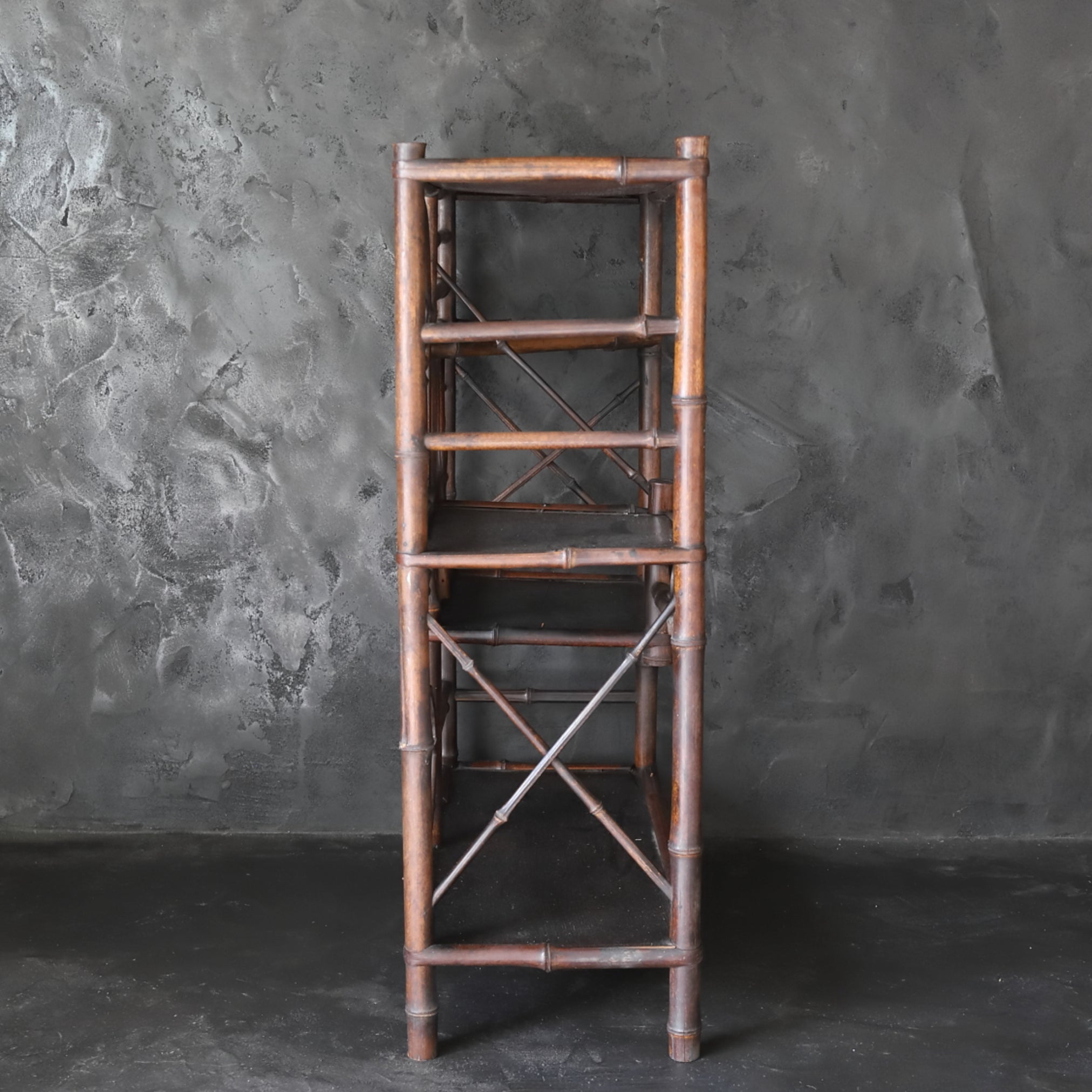 Antique bamboo tea shelf