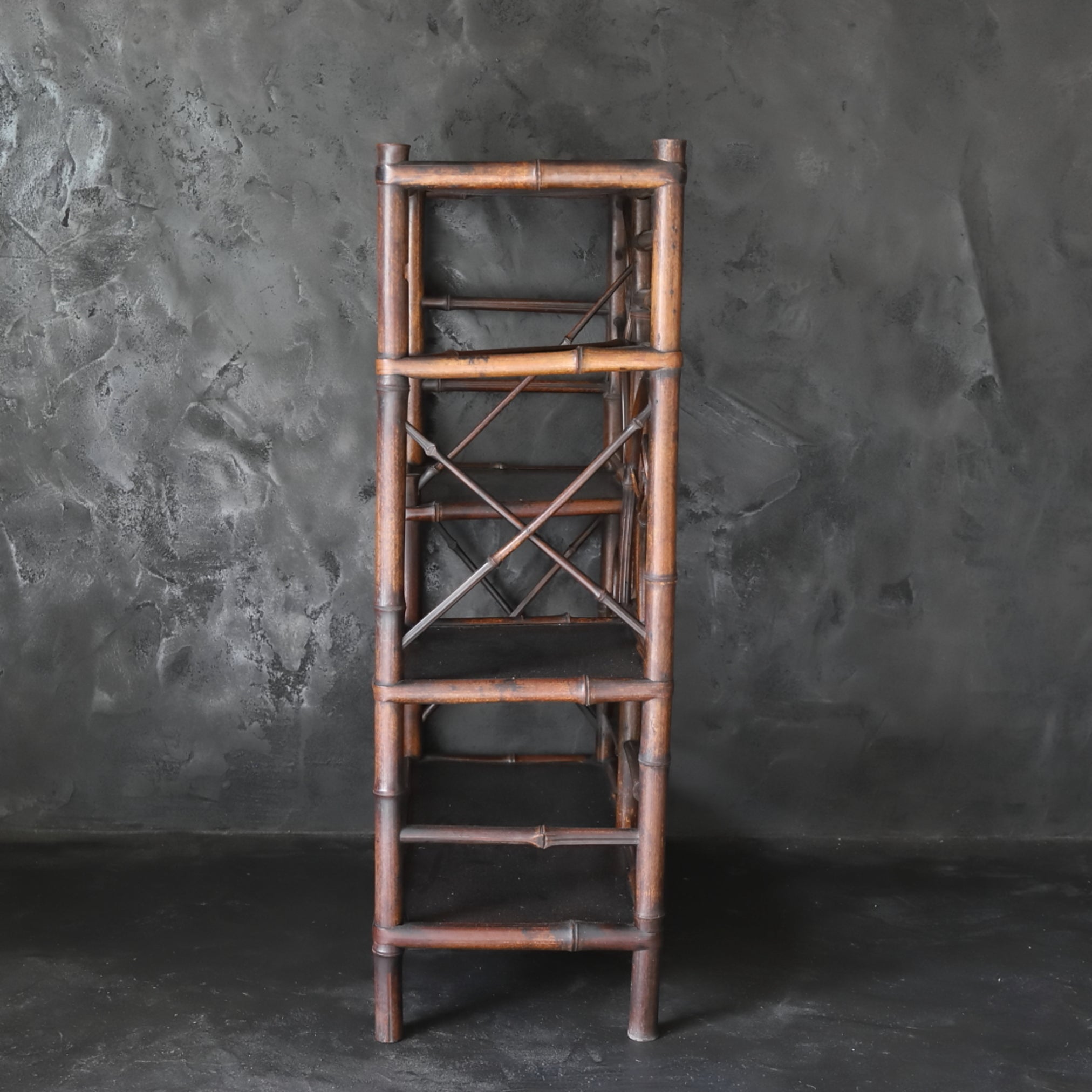 Antique bamboo tea shelf