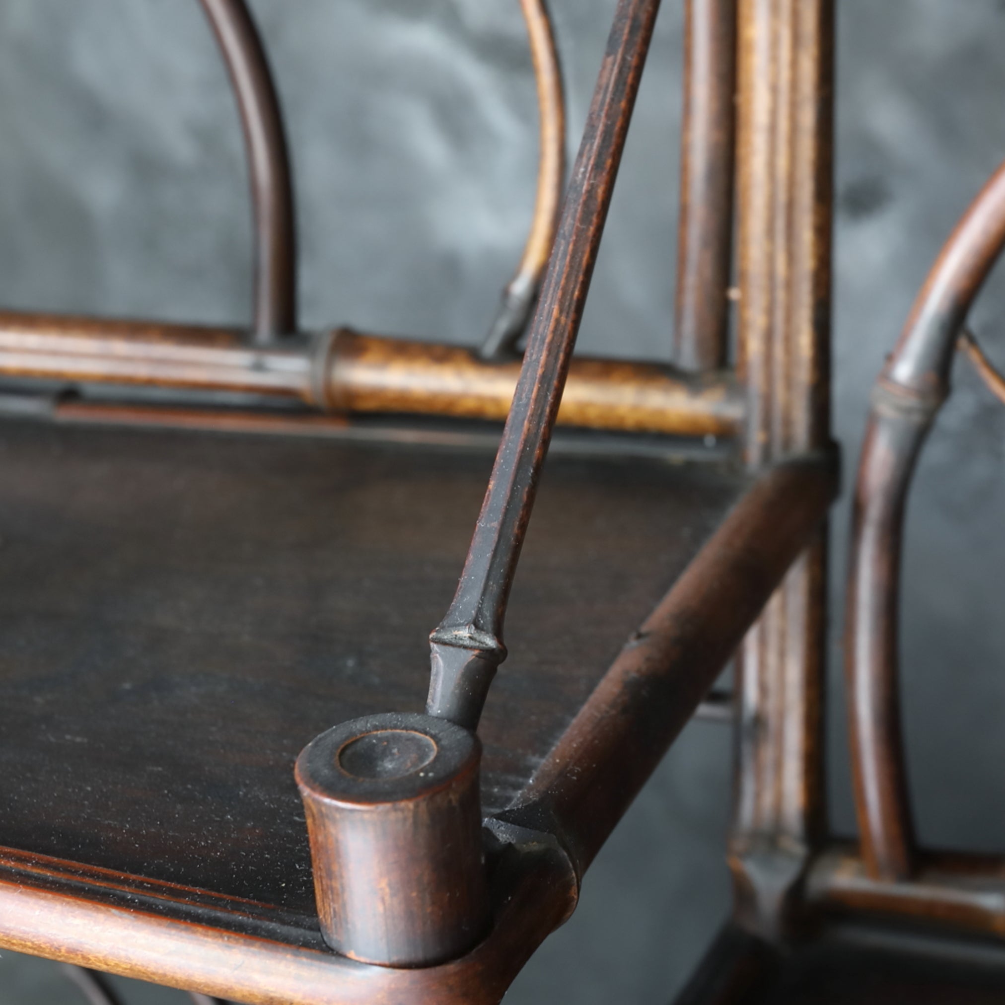 Antique bamboo tea shelf