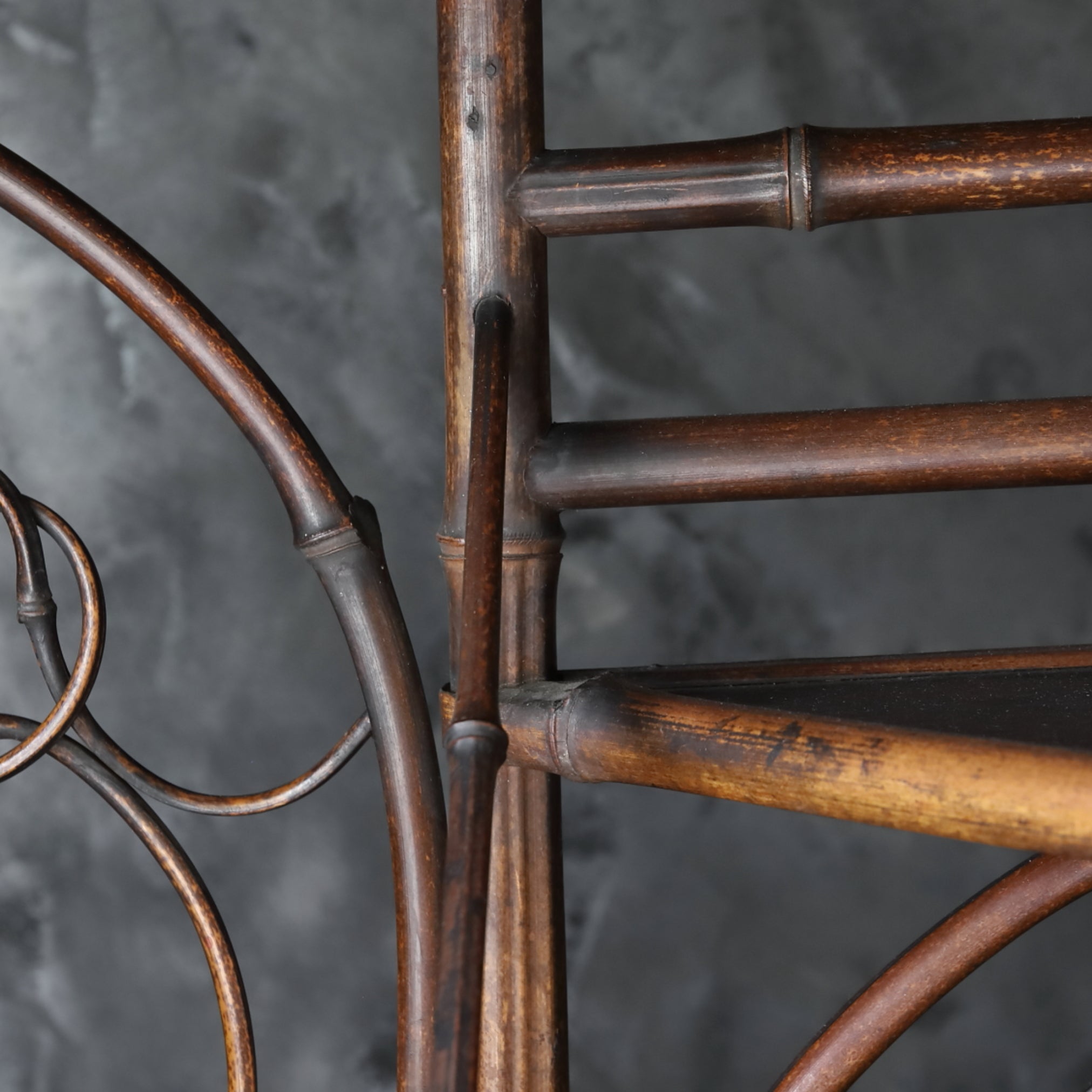 Antique bamboo tea shelf