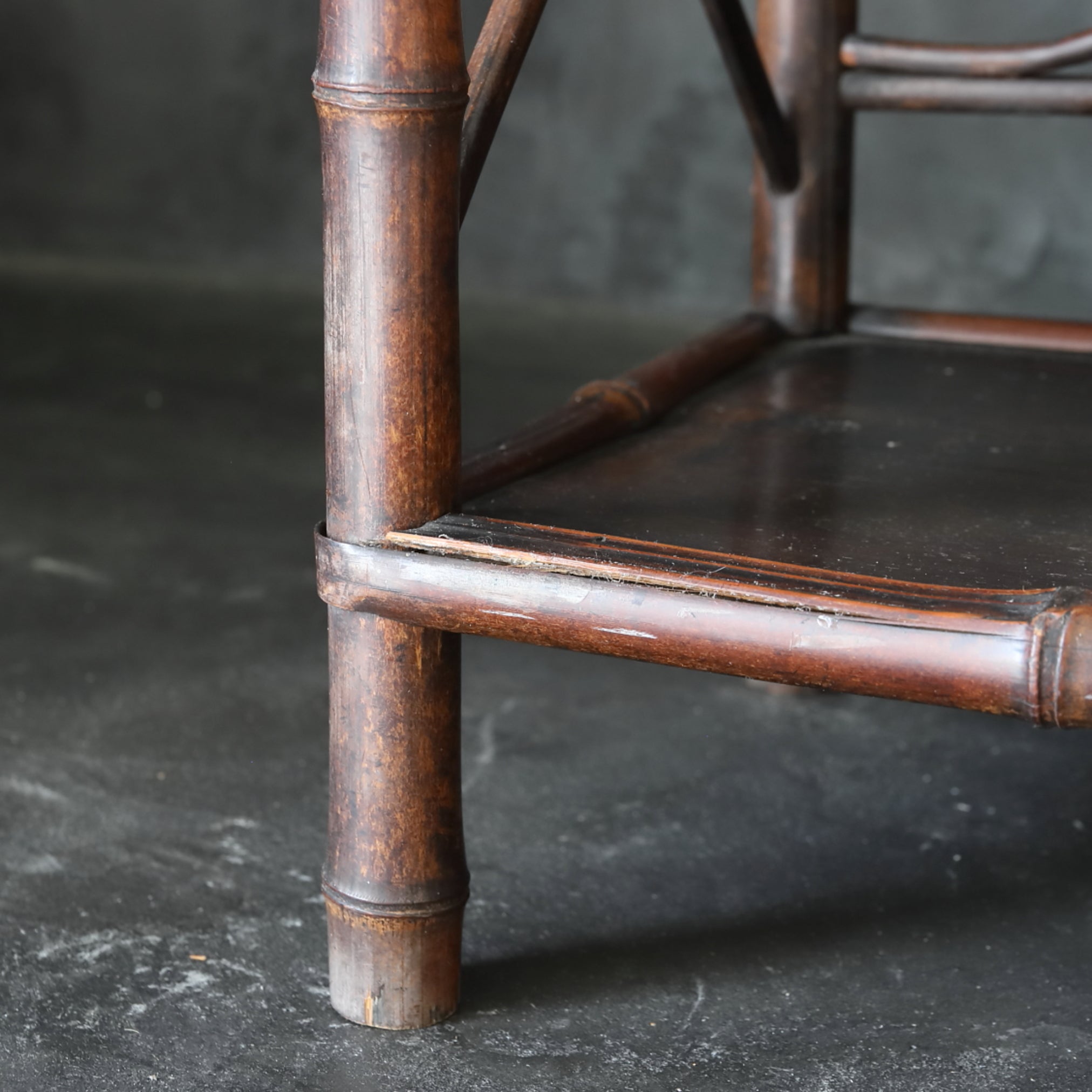 Antique bamboo tea shelf