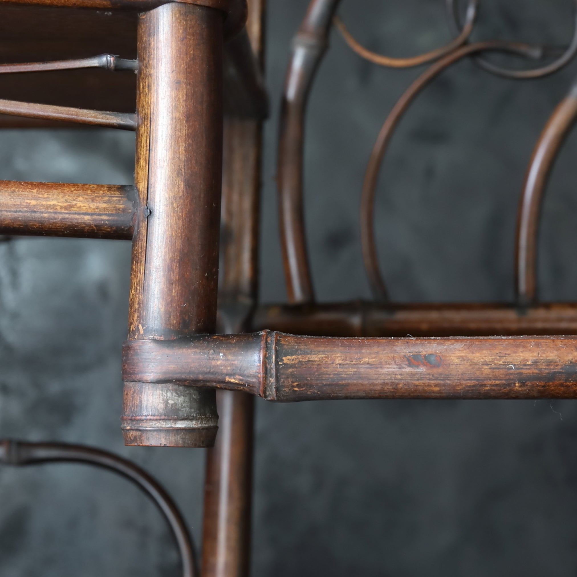 Antique bamboo tea shelf