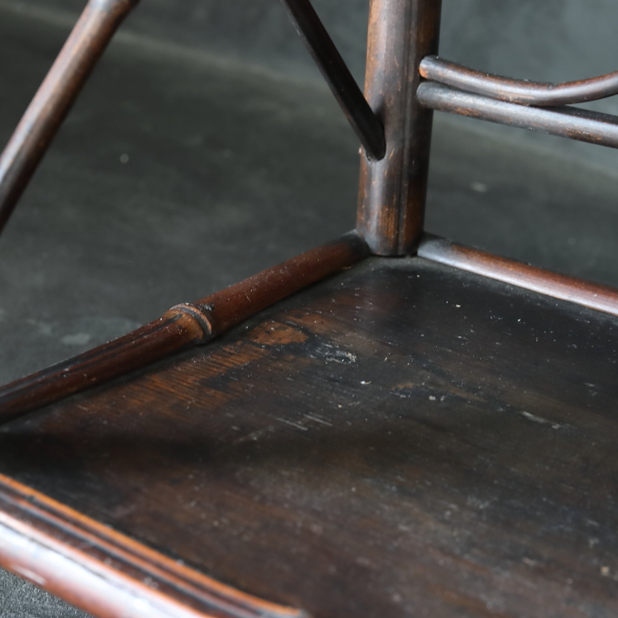 Antique bamboo tea shelf