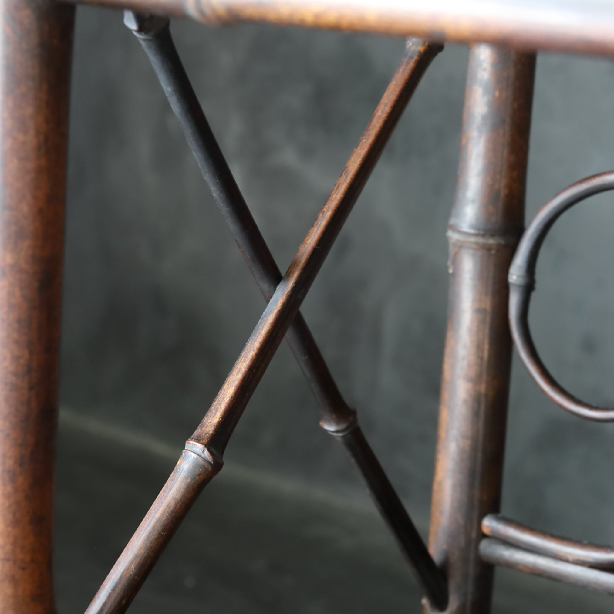 Antique bamboo tea shelf