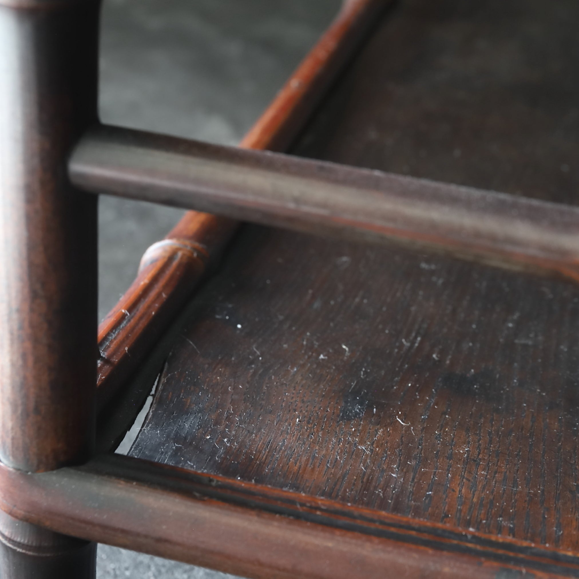 Antique bamboo tea shelf