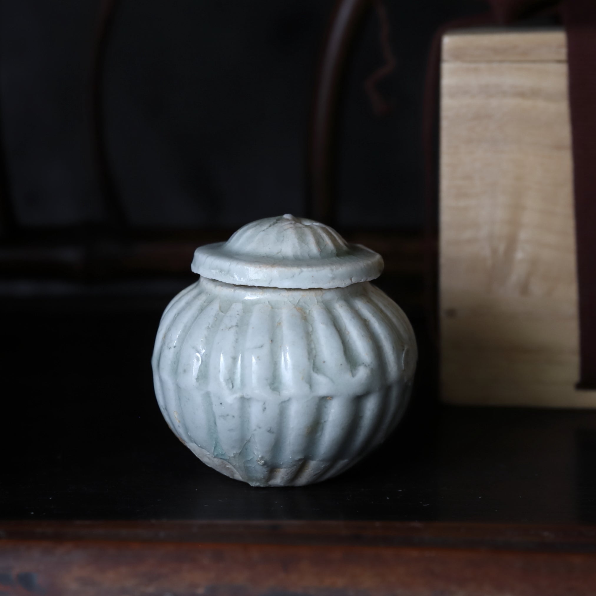 湖田窯 影青鎬蓋小壺 茶入 宋時代/960-1279CE