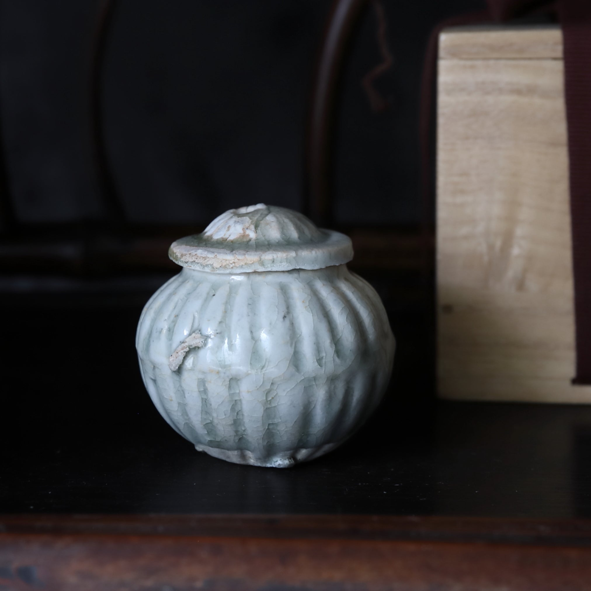 湖田窯 影青鎬蓋小壺 茶入 宋時代/960-1279CE