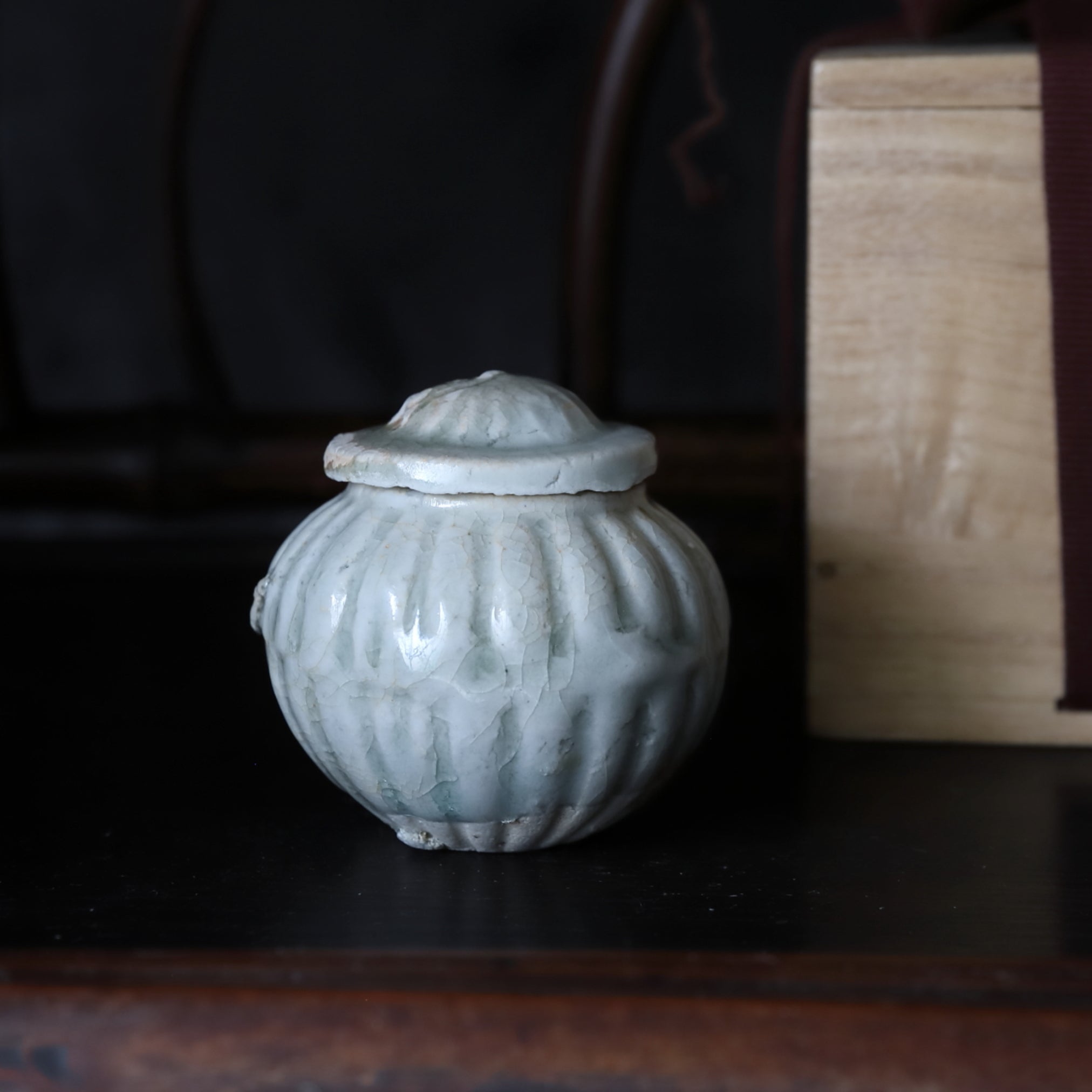 湖田窯 影青鎬蓋小壺 茶入 宋時代/960-1279CE