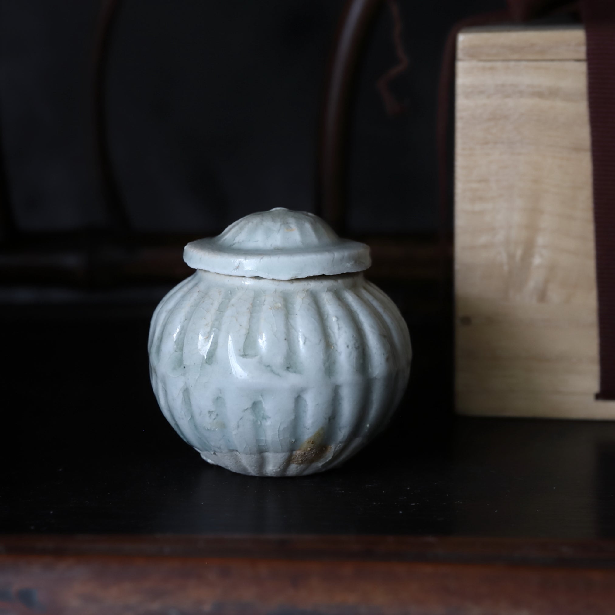 湖田窯 影青鎬蓋小壺 茶入 宋時代/960-1279CE