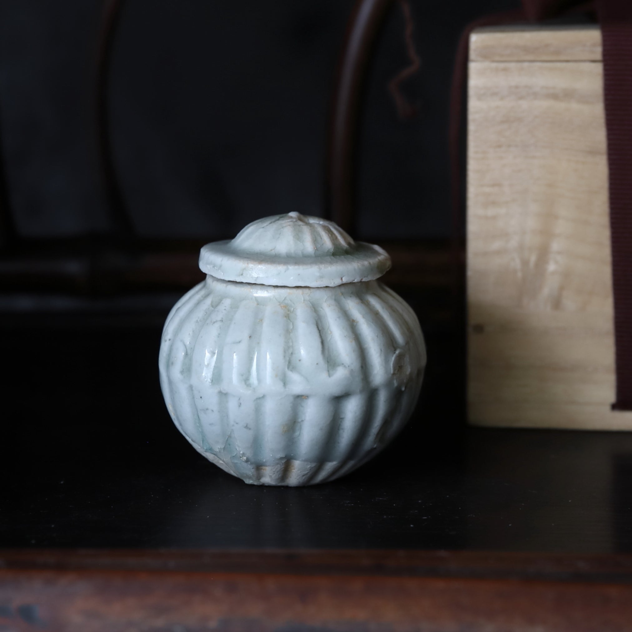 湖田窯 影青鎬蓋小壺 茶入 宋時代/960-1279CE