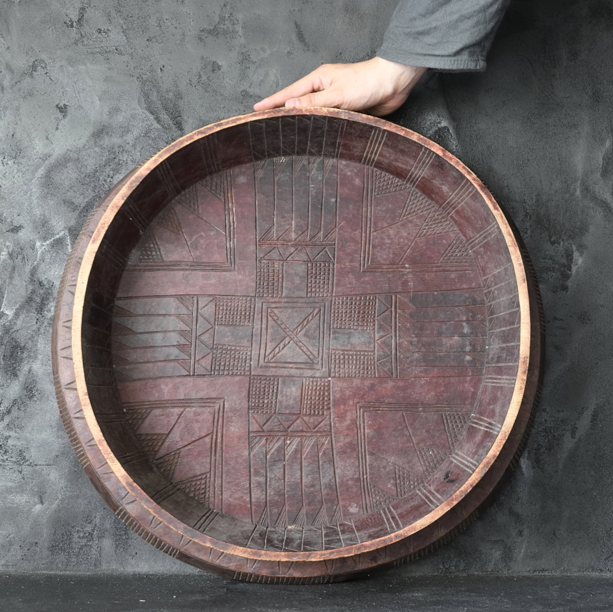 Ethiopian Antique Large Wooden Plate