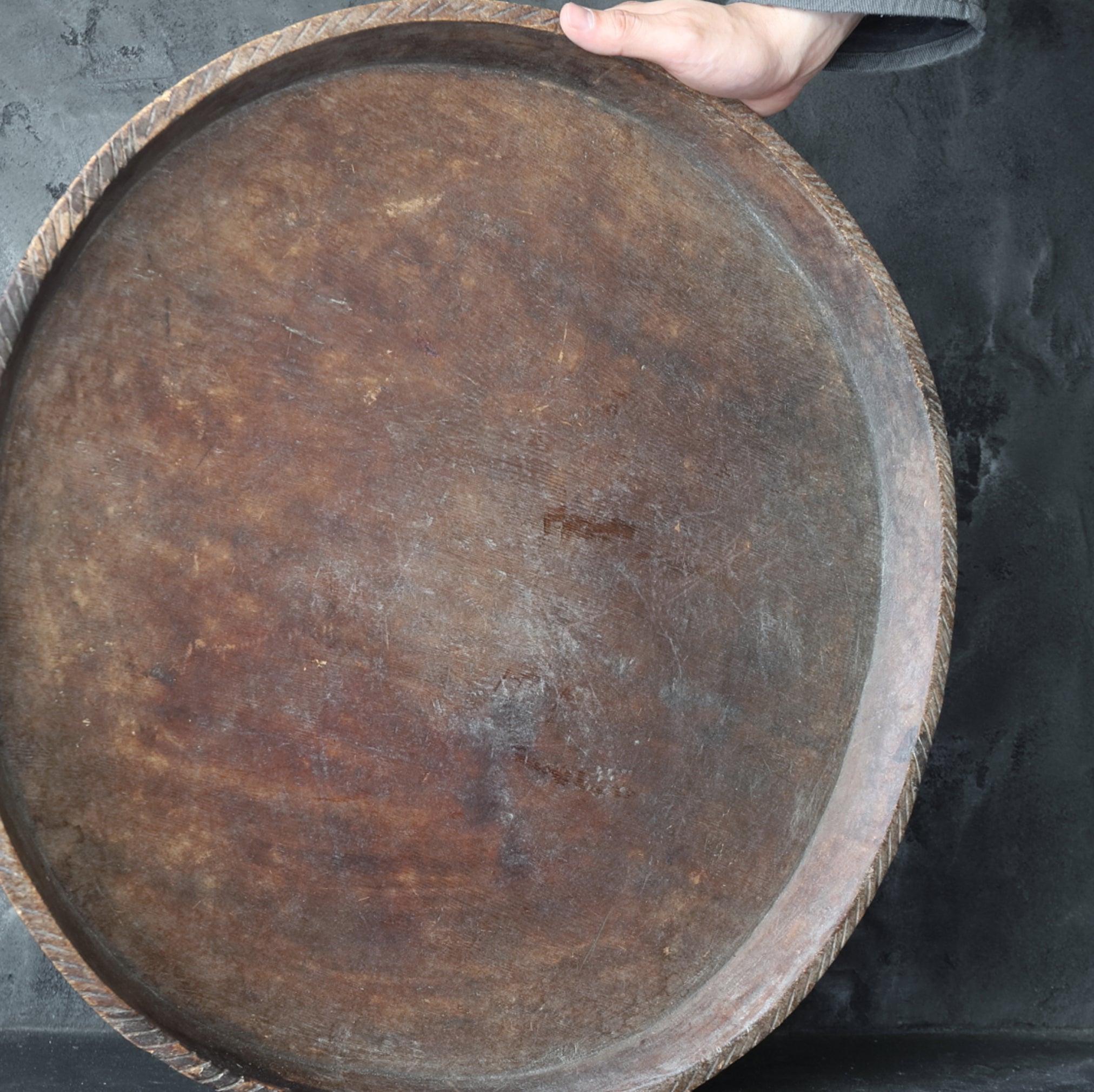 Ethiopian Antique Large Wooden Plate