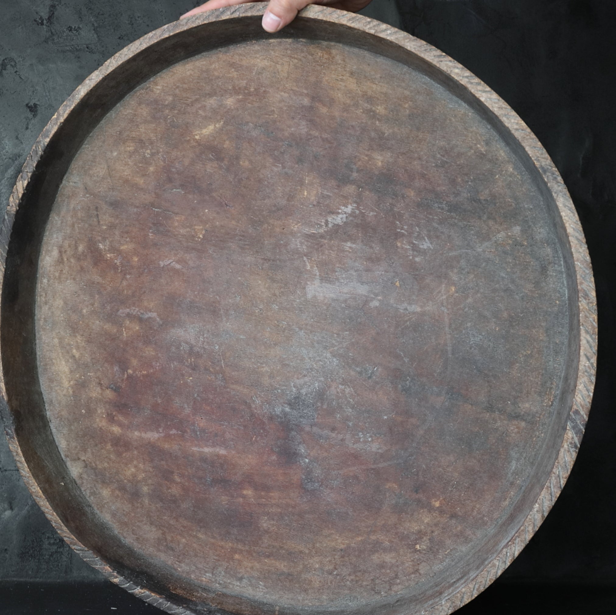 Ethiopian Antique Large Wooden Plate