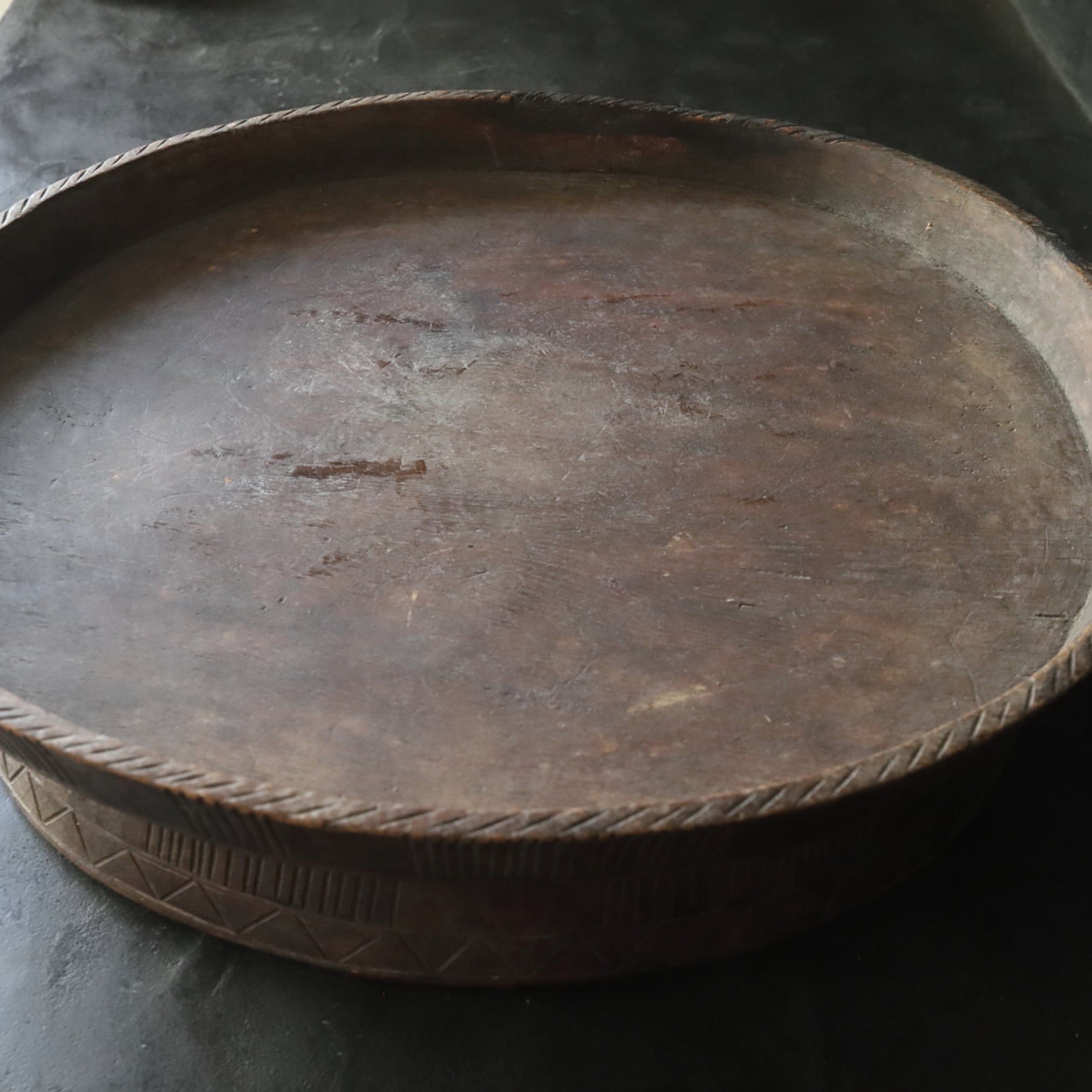 Ethiopian Antique Large Wooden Plate