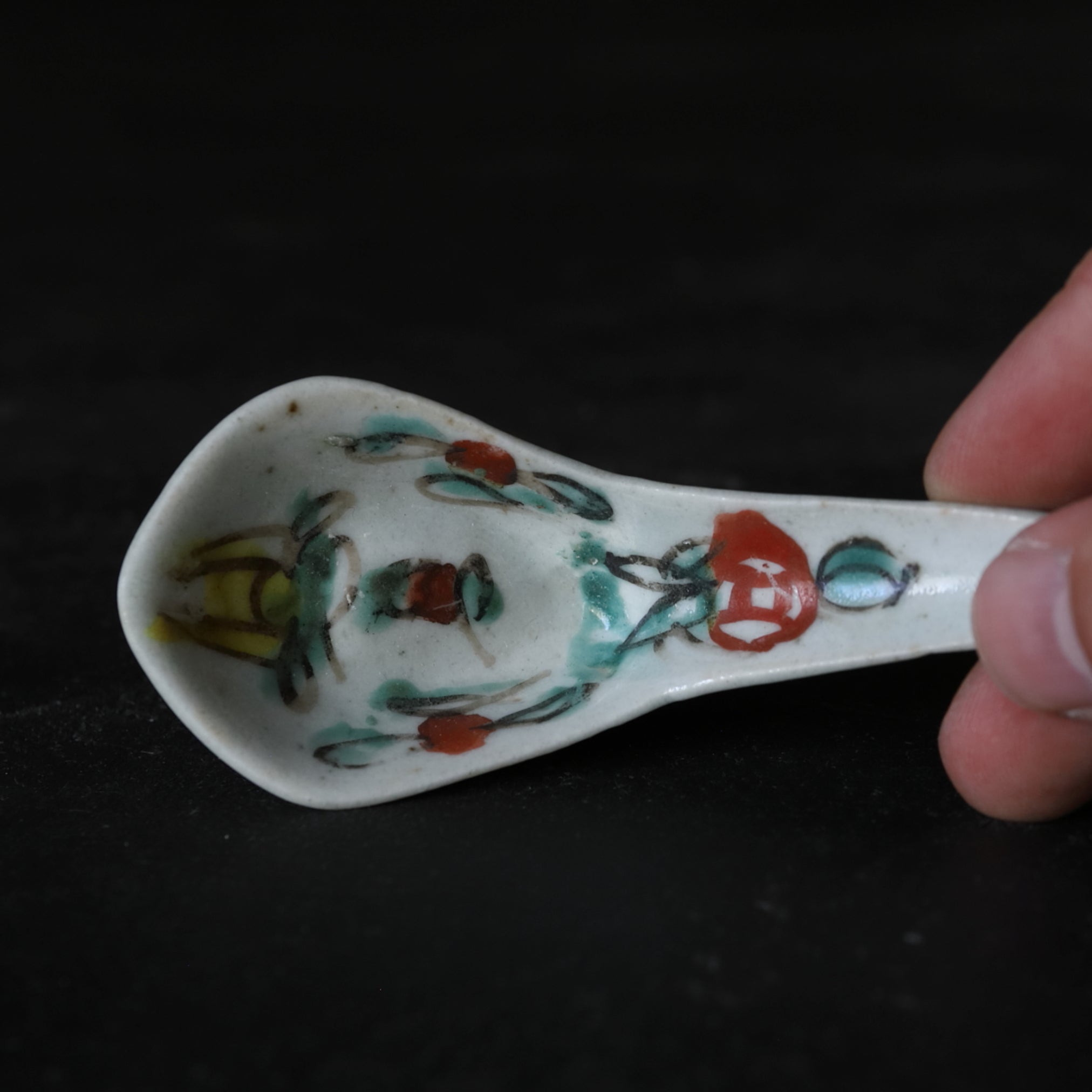 Chinese Antique Spoon with powder pigment Qing Dynasty/1616-1911CE