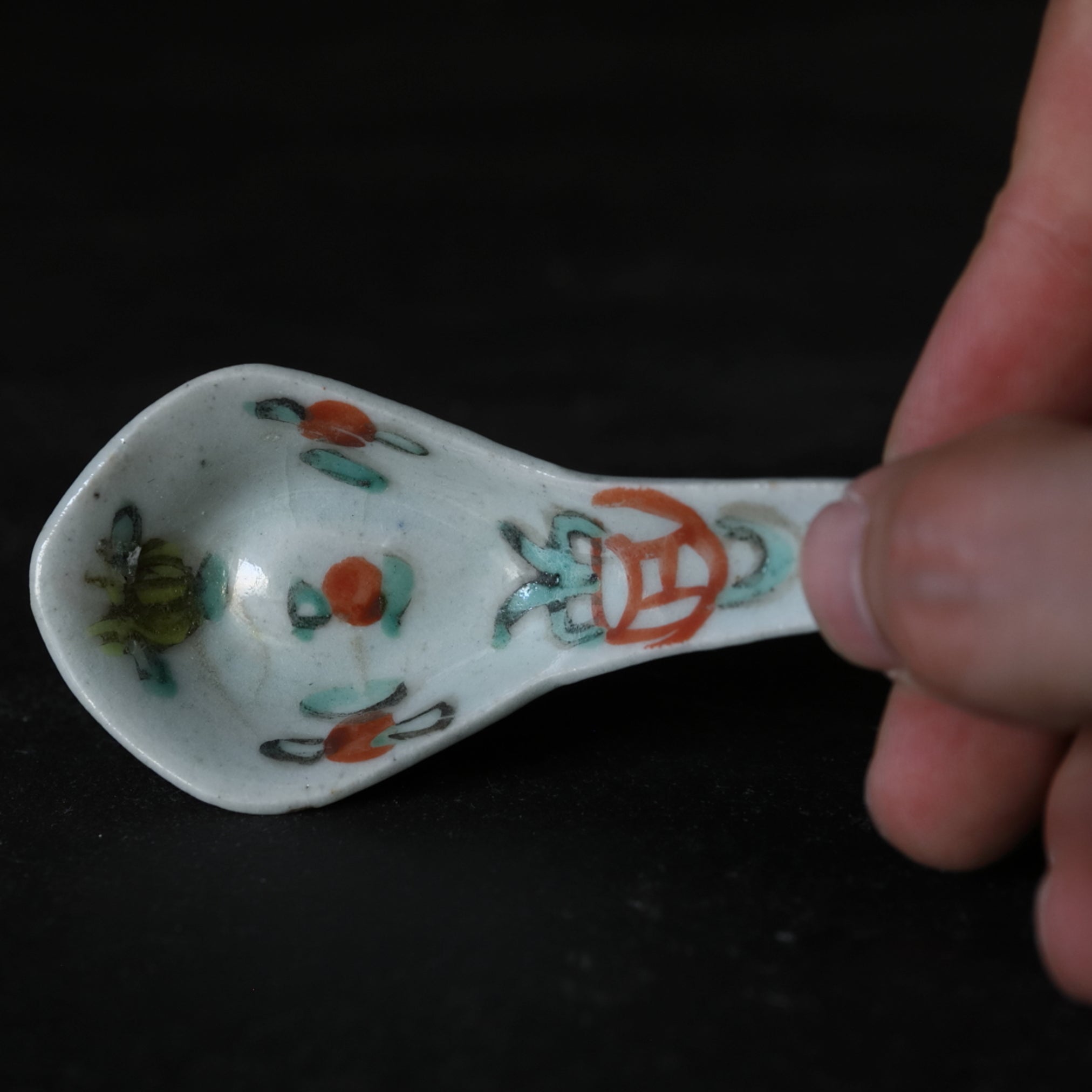 Chinese Antique Spoon with powder pigment Qing Dynasty/1616-1911CE