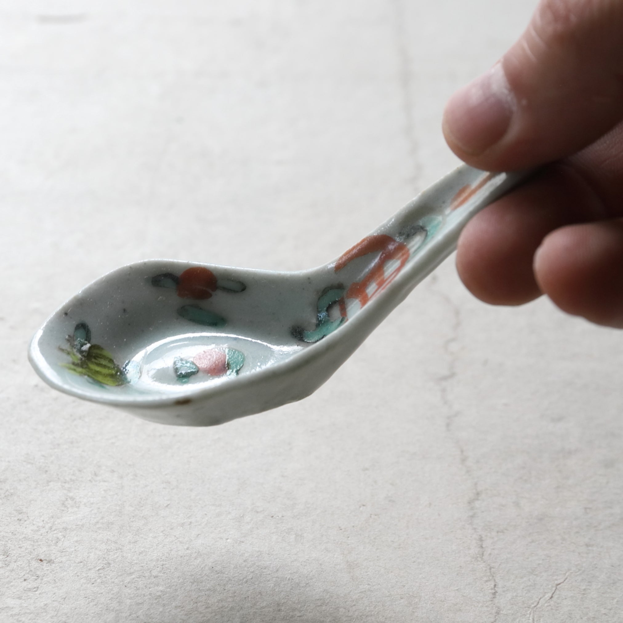 Chinese Antique Spoon with powder pigment Qing Dynasty/1616-1911CE