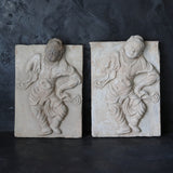A pair of gray pottery relief sculptures Tang Dynasty/618-907CE