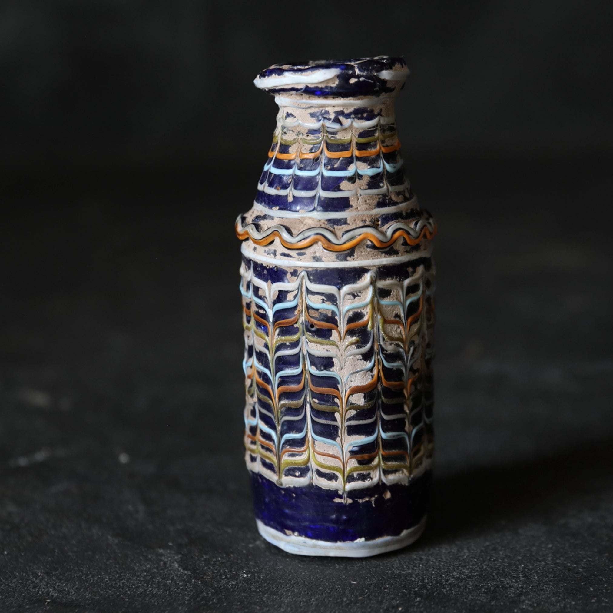 Ancient Roman glass bottle before the 3rd century