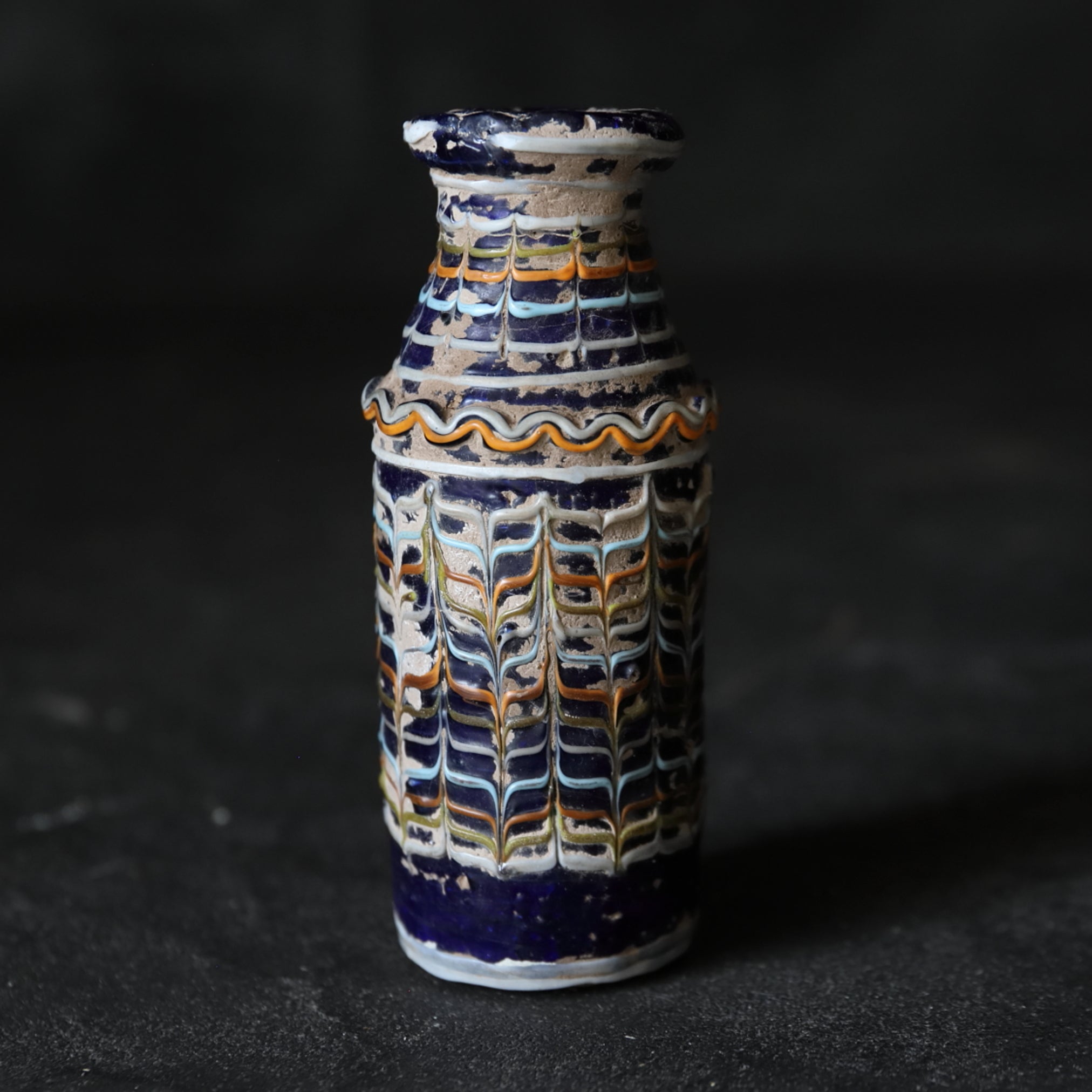 Ancient Roman glass bottle before the 3rd century