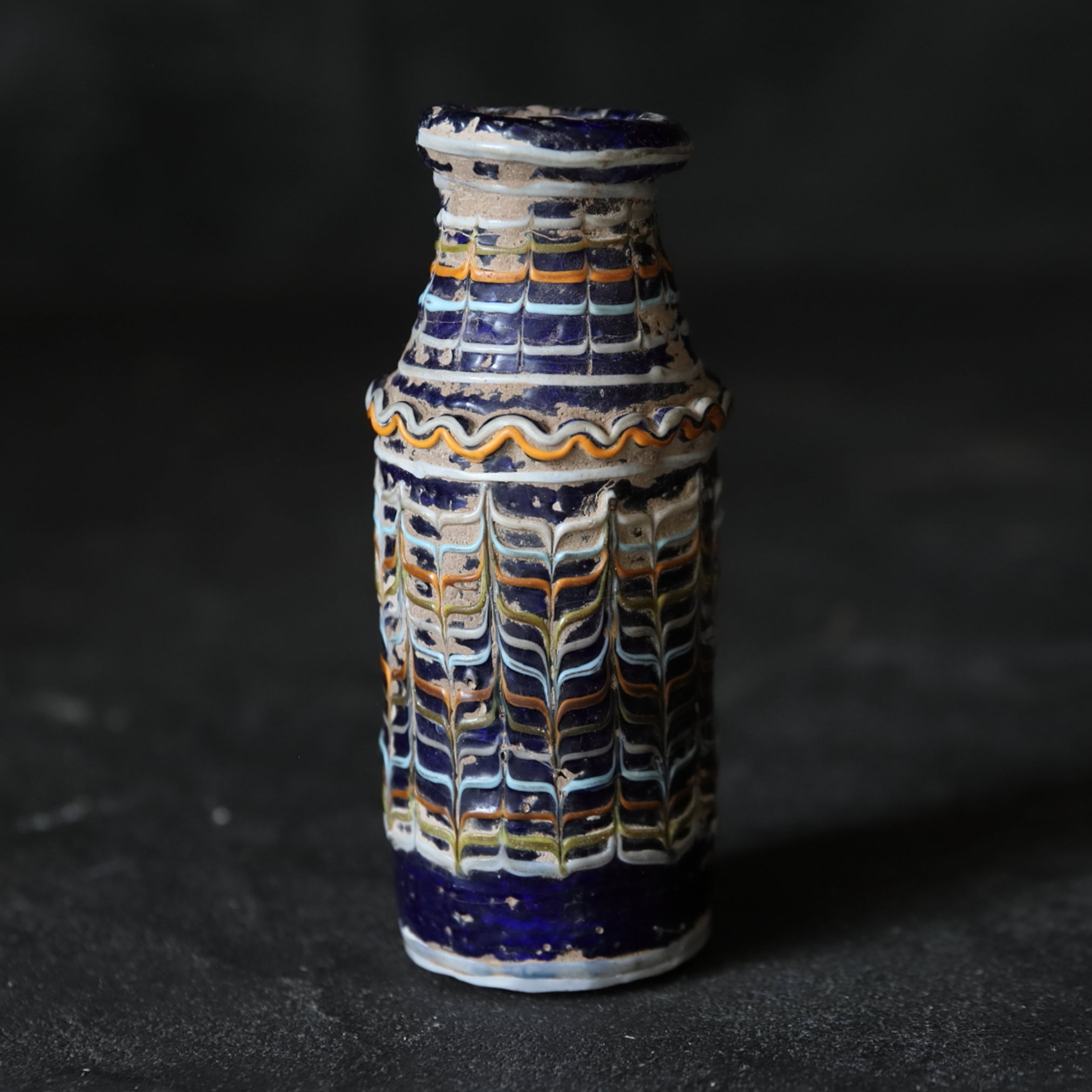 Ancient Roman glass bottle before the 3rd century