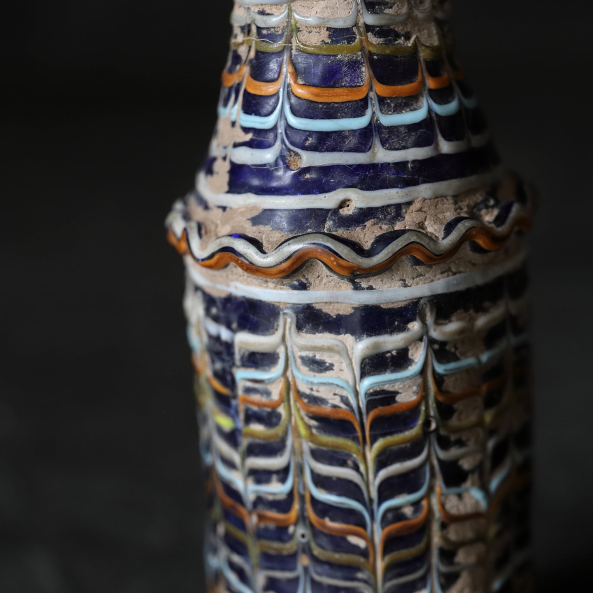 Ancient Roman glass bottle before the 3rd century