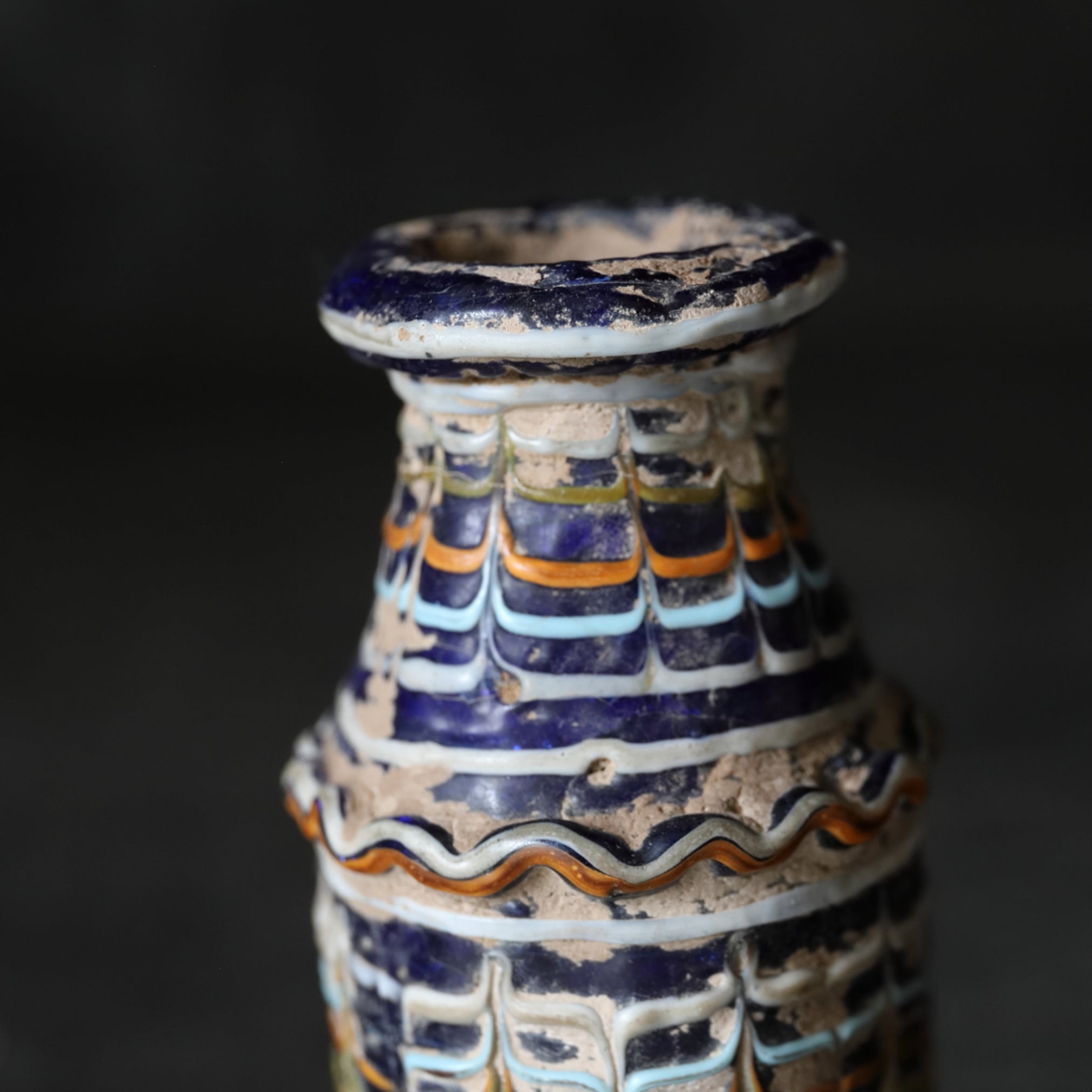 Ancient Roman glass bottle before the 3rd century