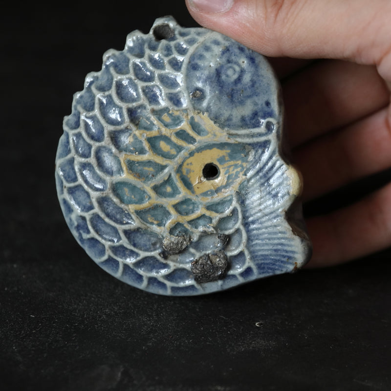 CARP-SHAPED WATER DROPPER, Lapis-glazed, Joseon Dynasty（1392–1897CE）