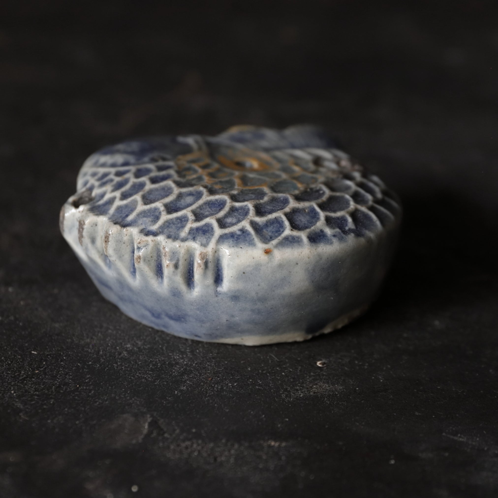 Korean Antique Lapis Lazuli Glaze Carp Fish Shaped Water Drop Joseon Dynasty/1392-1897CE