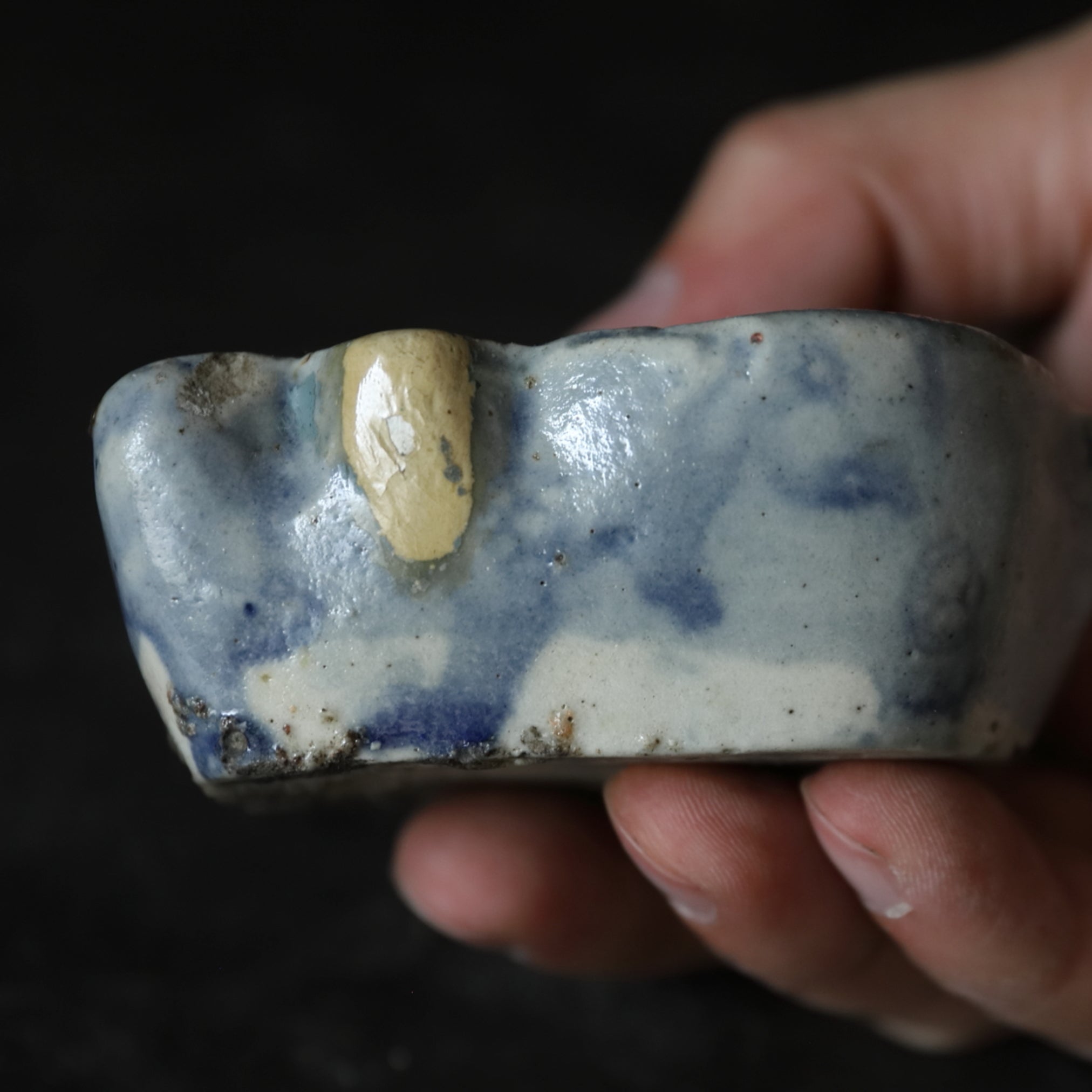 Korean Antique Lapis Lazuli Glaze Carp Fish Shaped Water Drop Joseon Dynasty/1392-1897CE