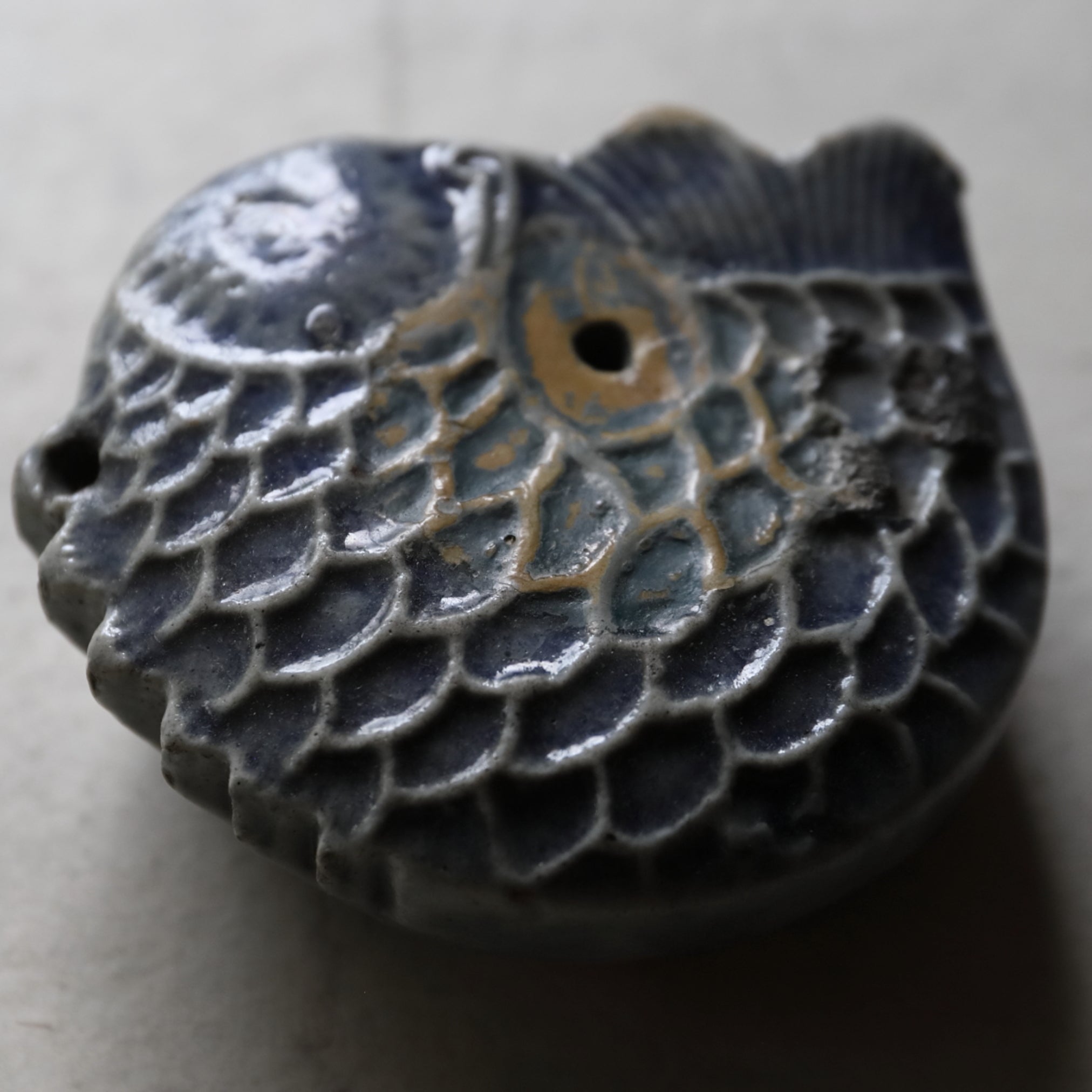 Korean Antique Lapis Lazuli Glaze Carp Fish Shaped Water Drop Joseon Dynasty/1392-1897CE