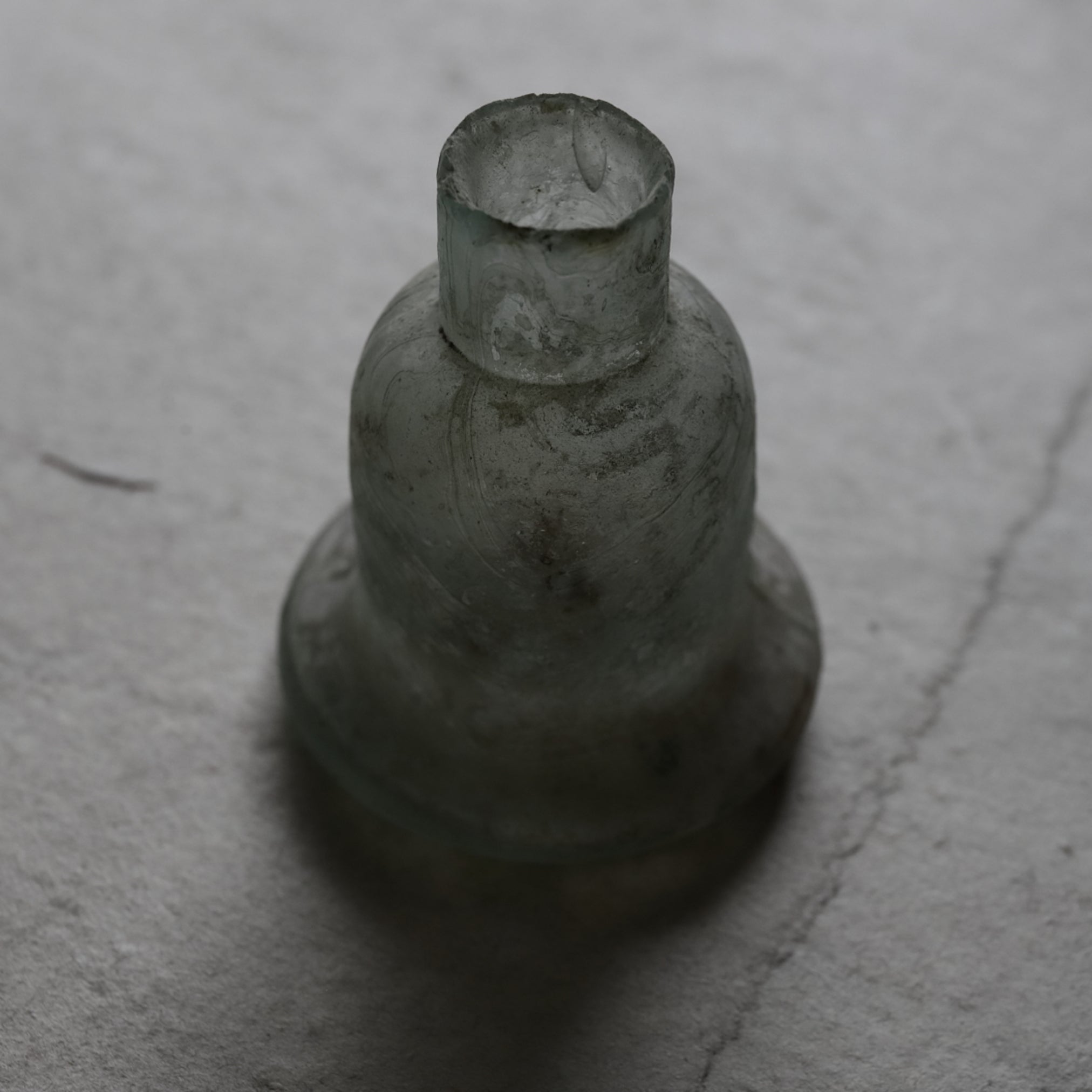 Dutch antique Ink bottle of excavated glass  16th-19th century