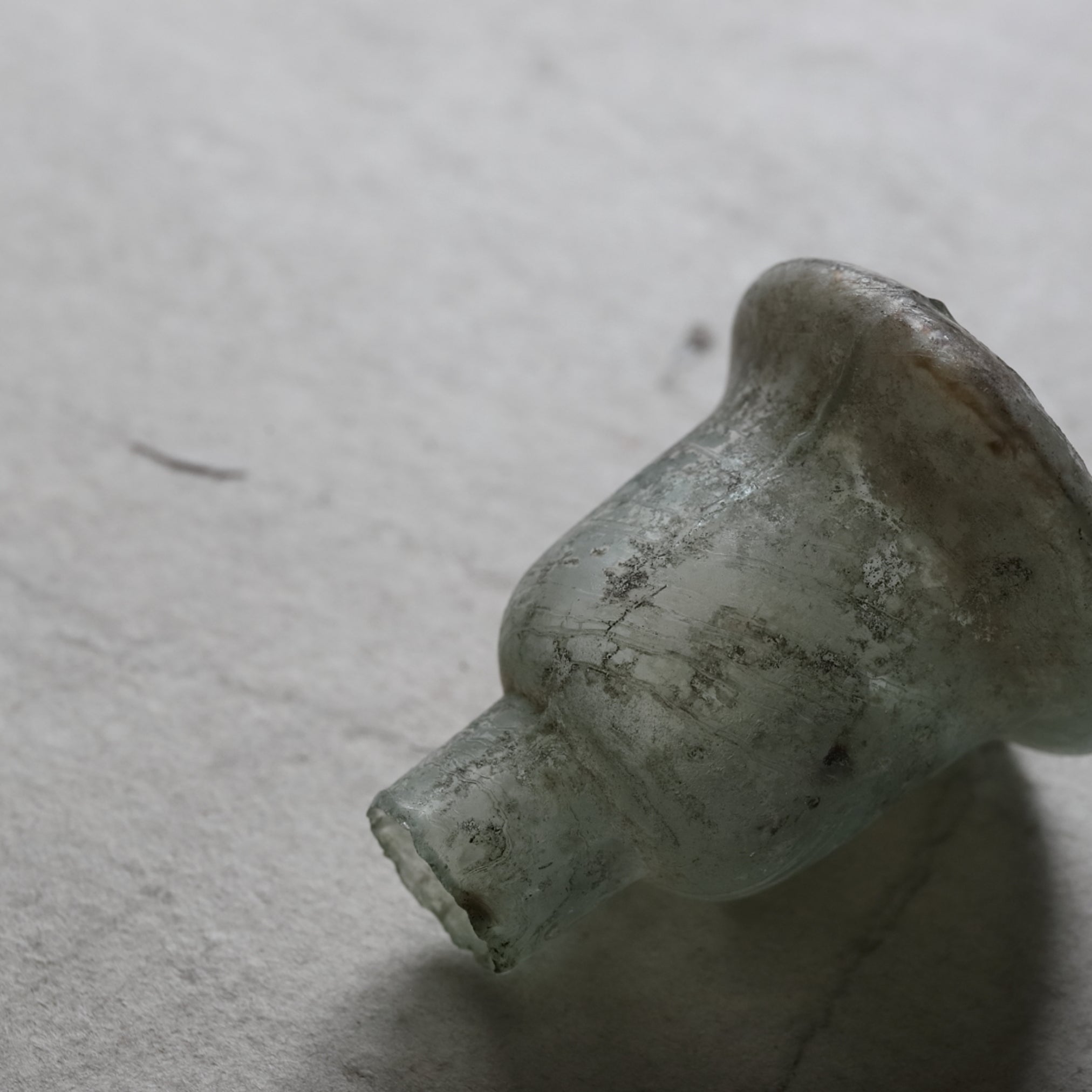 Dutch antique Ink bottle of excavated glass  16th-19th century