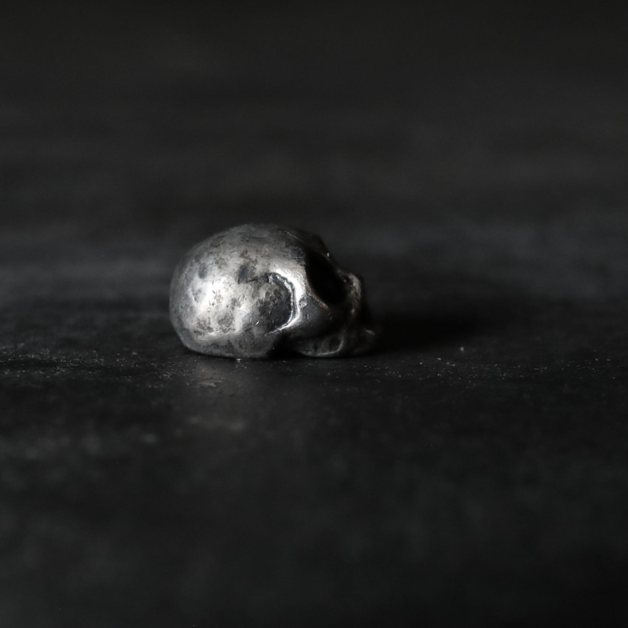 Skull Pure Silver Netsuke